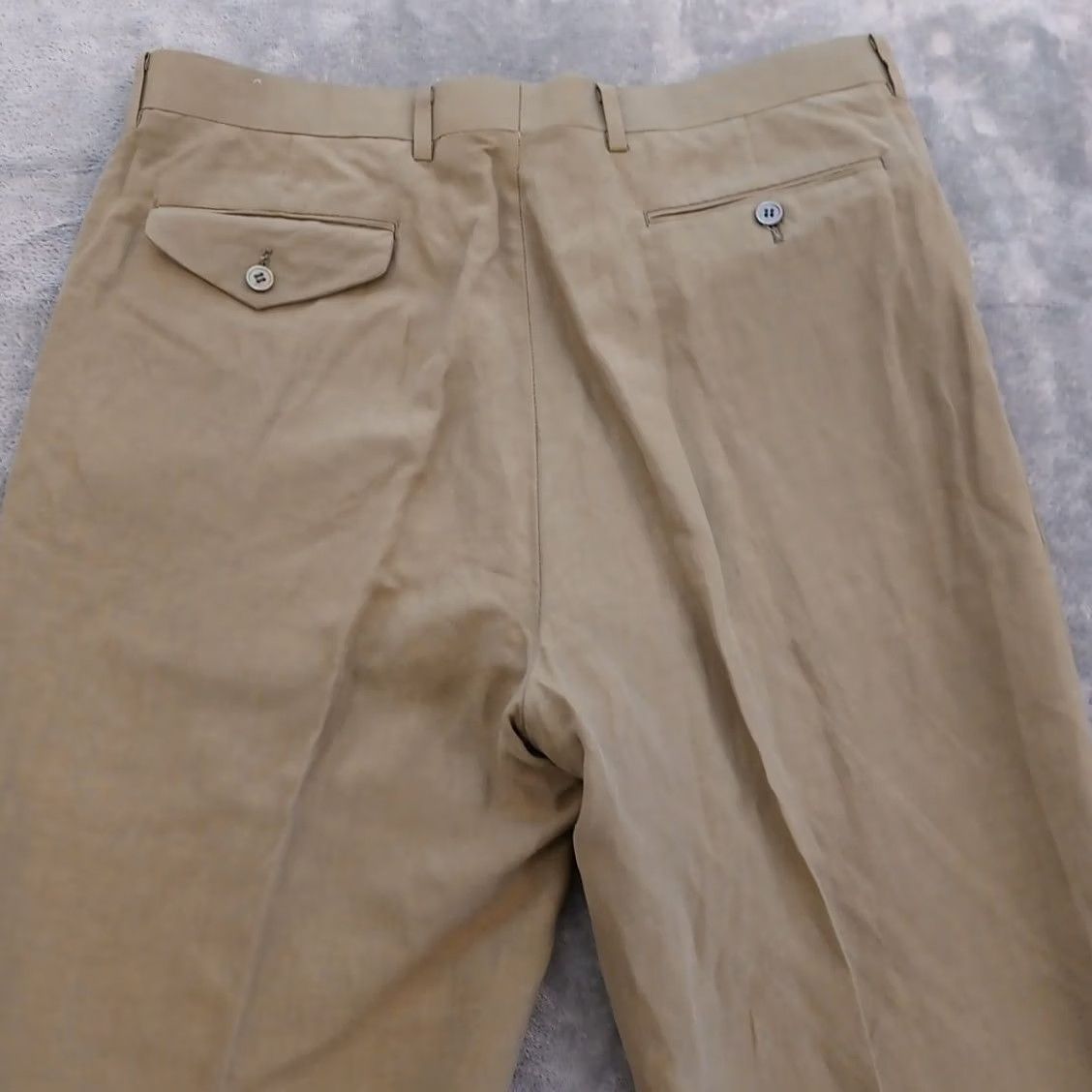 Vintage Blend Bullock & Jones Dress Pants Mens 38 Green Altered Hem Silk Linen Flat Front Straight Inseam 26 Regular Vintage No Mens Size US 38 / EU 54 - 7 Thumbnail