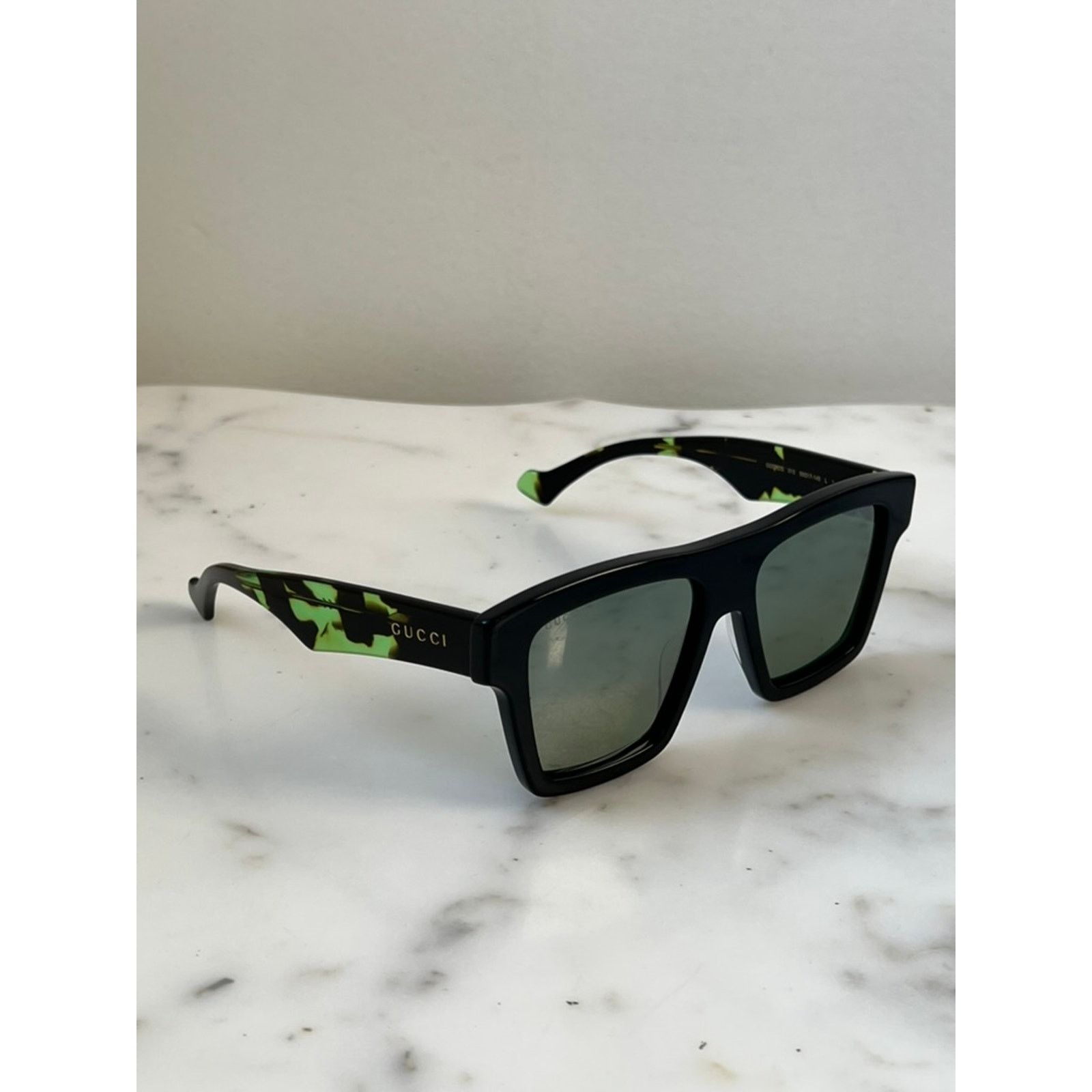 Gucci NEW Gucci GG0962S Black Green Flat Top Sunglasses Size ONE SIZE - 5 Thumbnail
