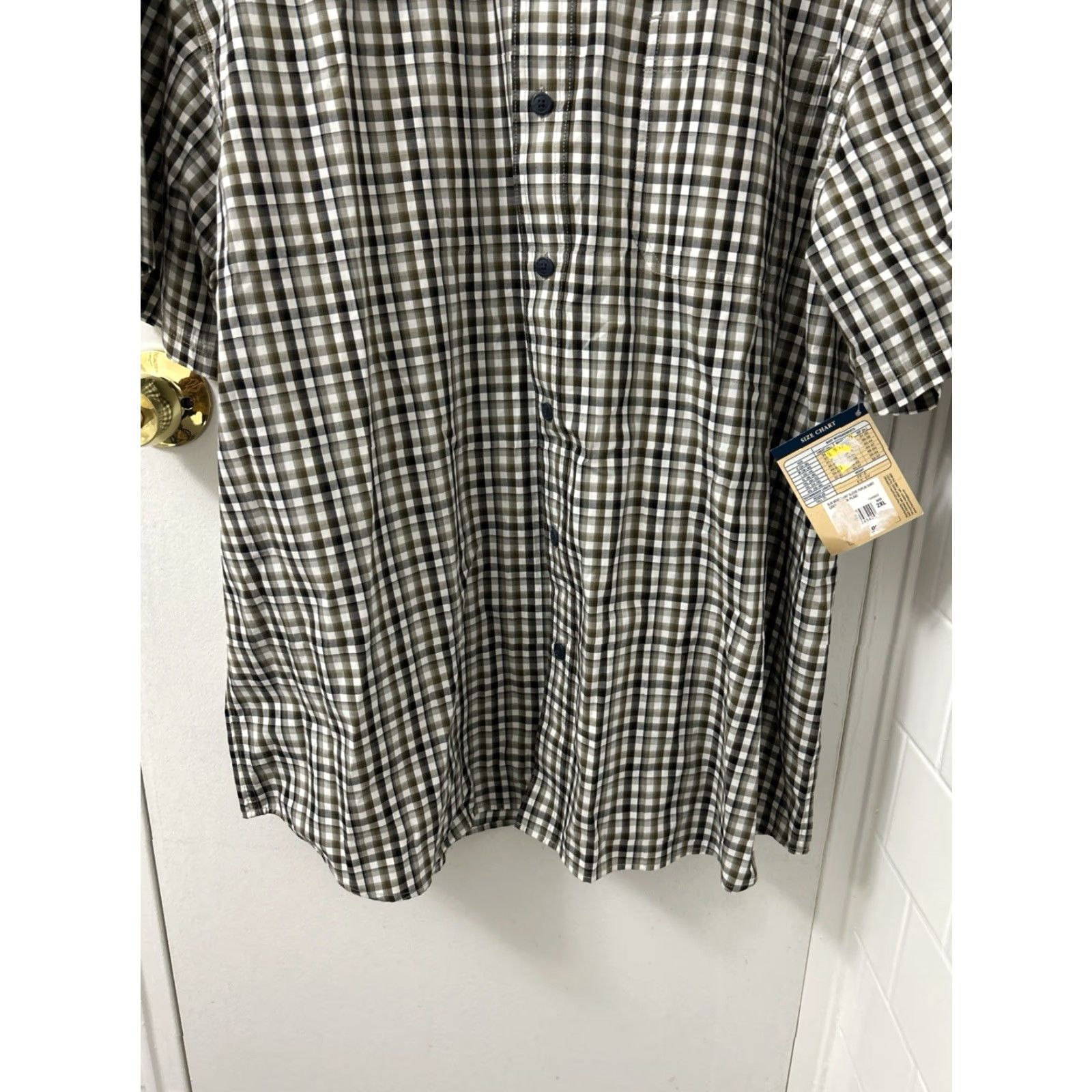 The Mountain Blue Mountain Shirt Mens 2XL Green Oxford Plaid Short Sleeve Button-Down Collar Pocket Cotton Size US XXL / EU 58 / 5 - 3 Thumbnail