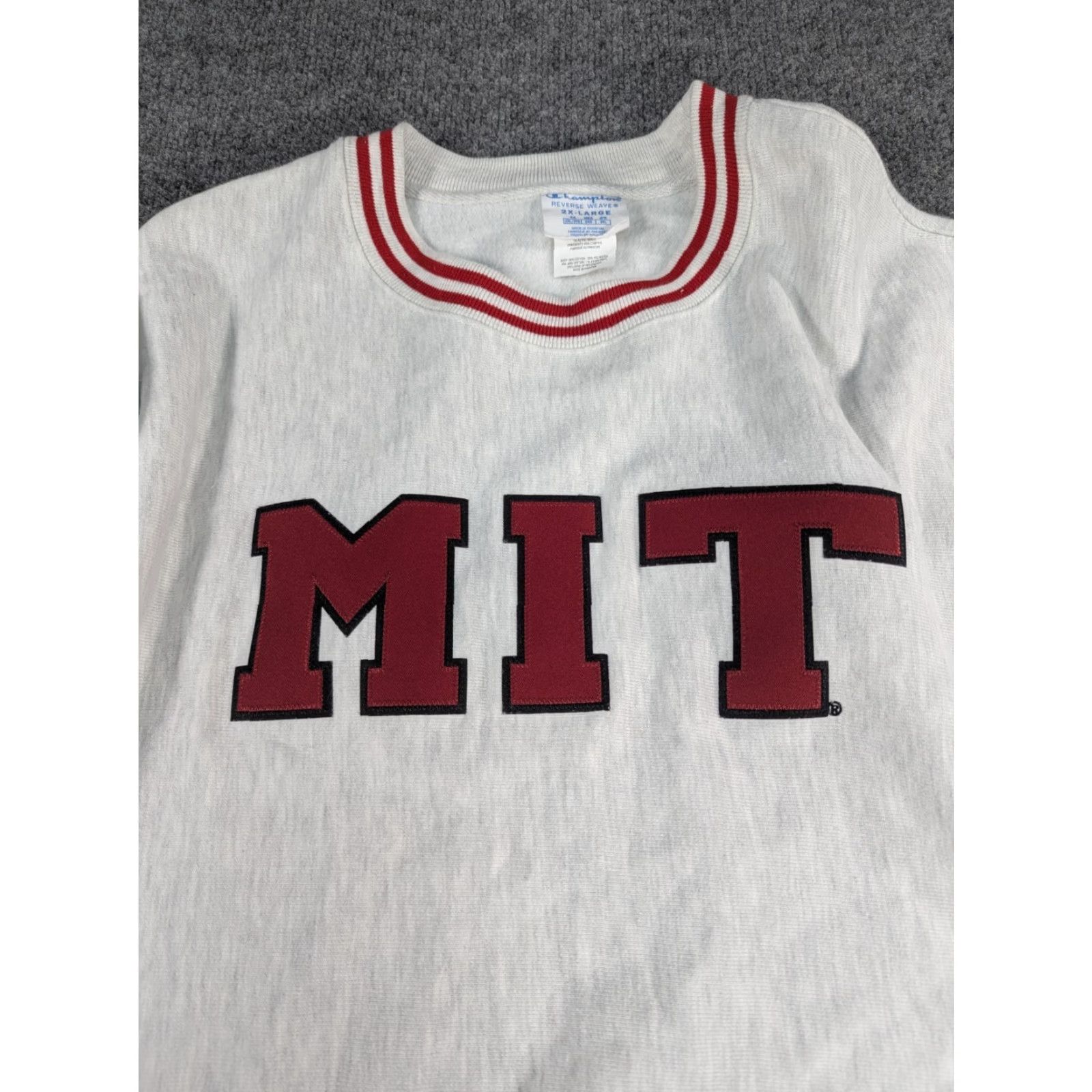 Champion VINTAGE Champion Sweatshirt Men 2XL Grey/Red MIT College Massachusetts Reverse Weave Heavy Graphic Spell-out Size US XXL / EU 58 / 5 - 3 Thumbnail