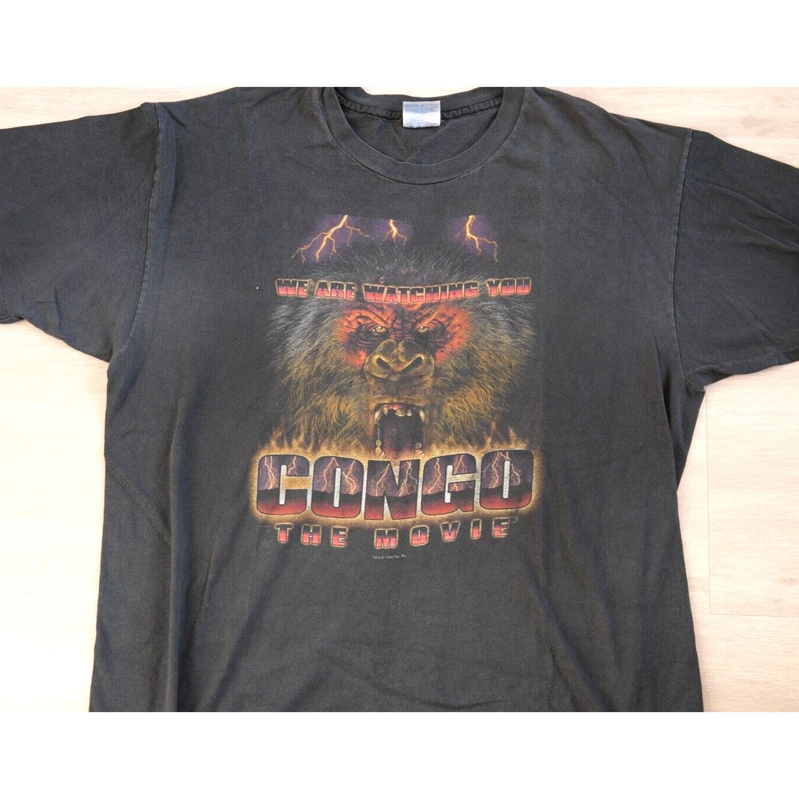 Hanes Vintage 90s Hanes Congo Watching You Movie Promo T-Shirt XL Size US XL / EU 56 / 4 - 1 Thumbnail