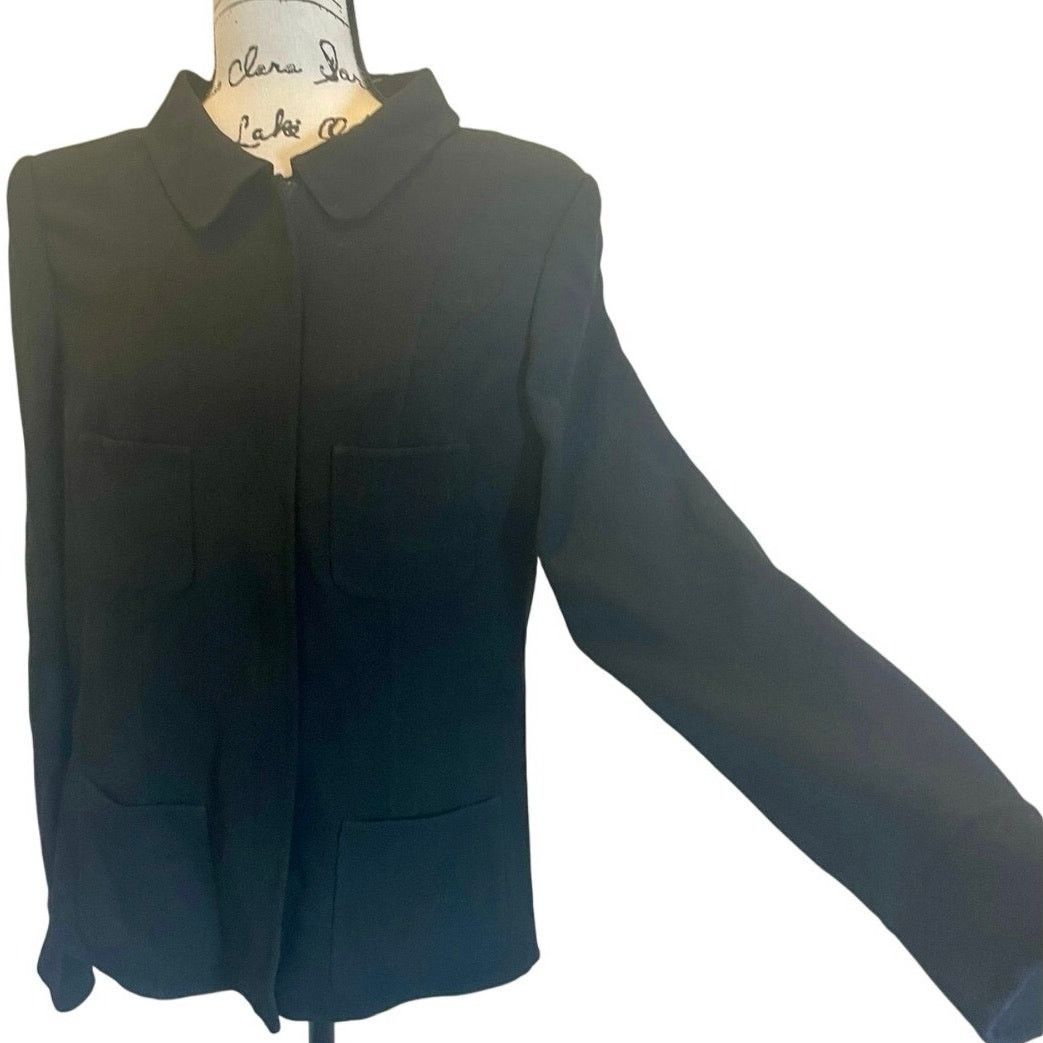 Oscar De La Renta 90’s OSCAR DE LA RENTA BLAZER SILK ZIP UP BLACK SZ 12 GOTH Size XL / US 12-14 / IT 48-50 - 6 Thumbnail