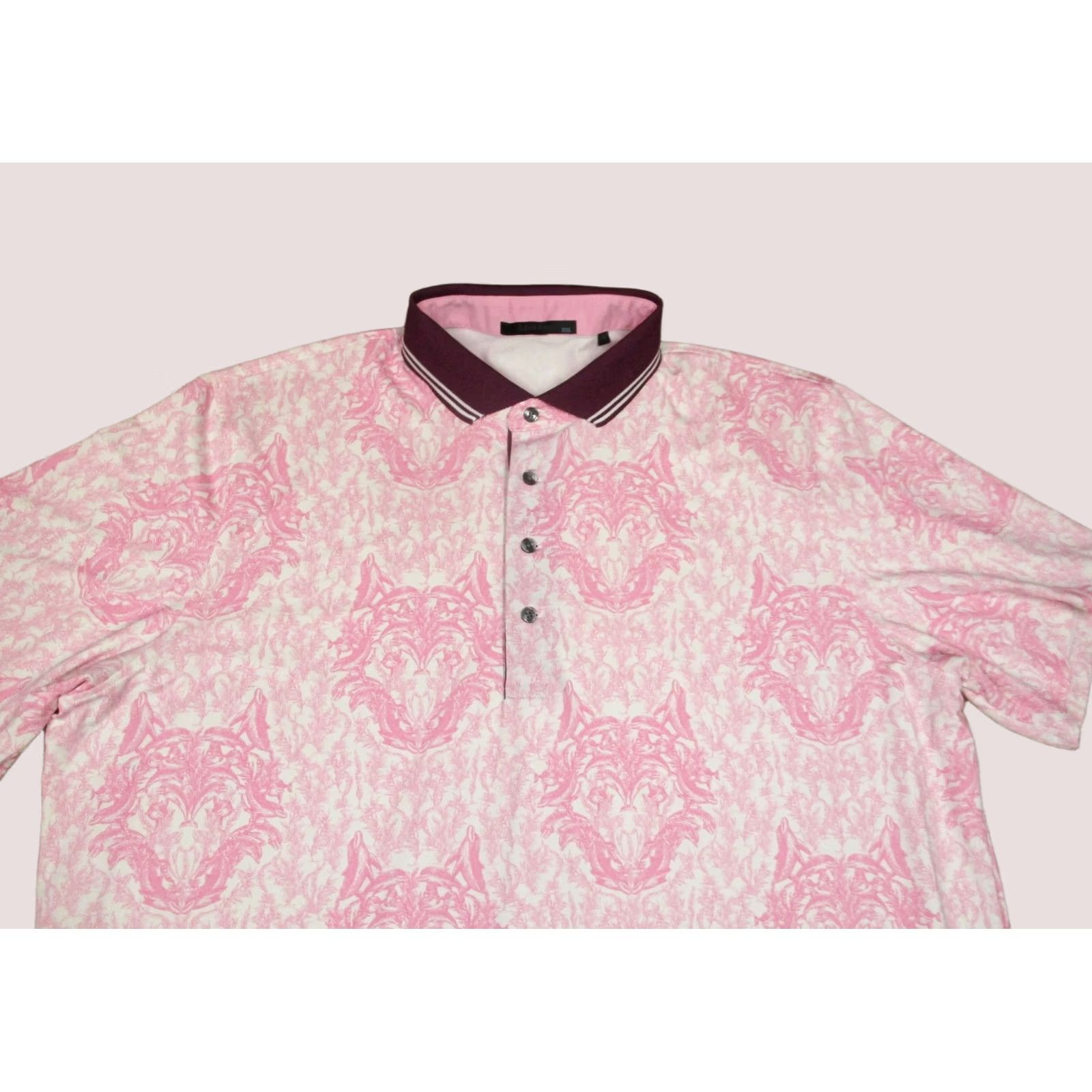 Vintage Greyson Polo Shirt Men 2XL Pink Geometric Golf AOP Short Sleeve with Logo Casual Sports Shirt Size US XXL / EU 58 / 5 - 1 Thumbnail