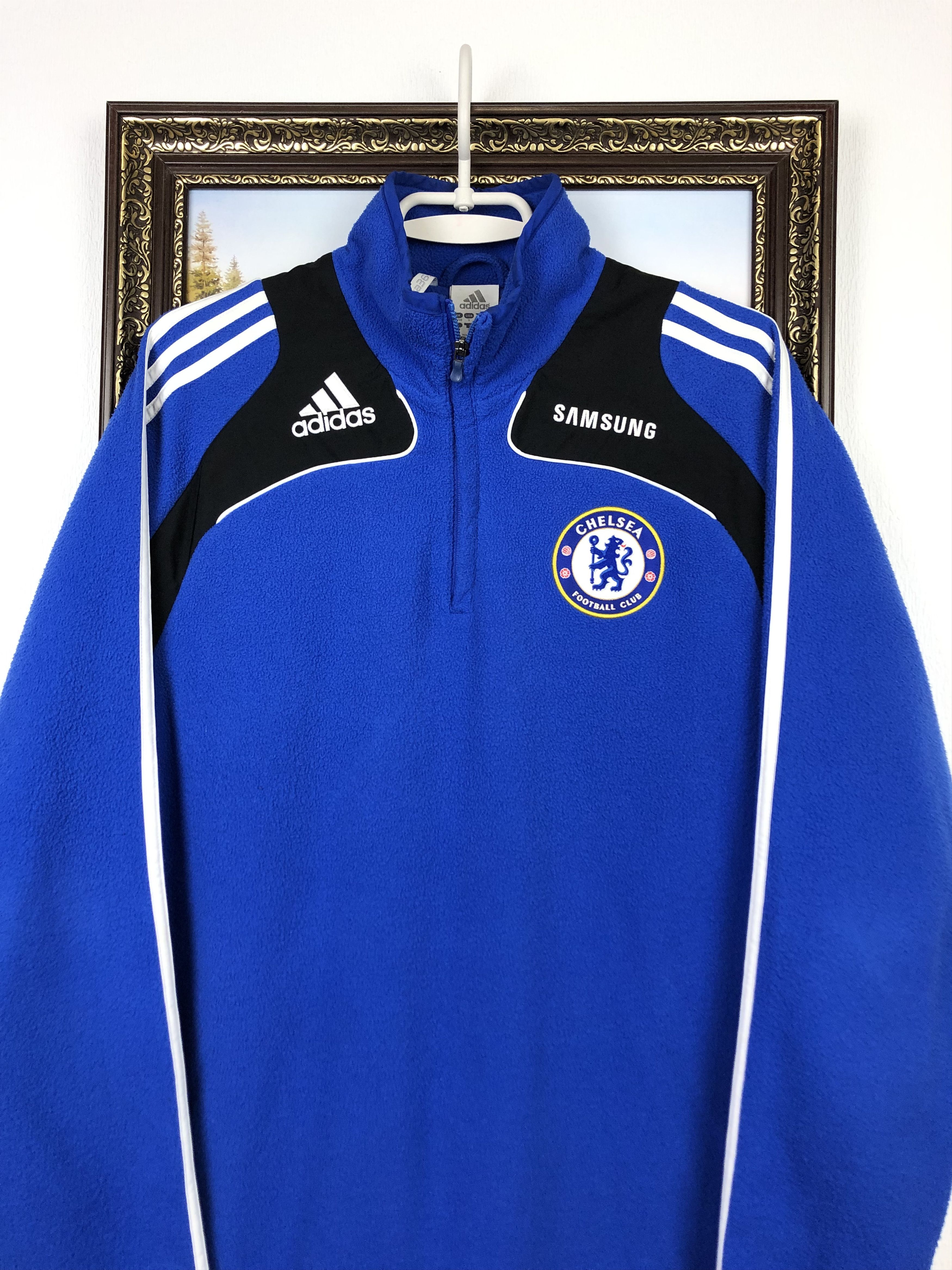 Adidas Vintage Chelsea Football Jacket Fleece Track Sweatshirt Size US M / EU 48-50 / 2 - 2 Thumbnail