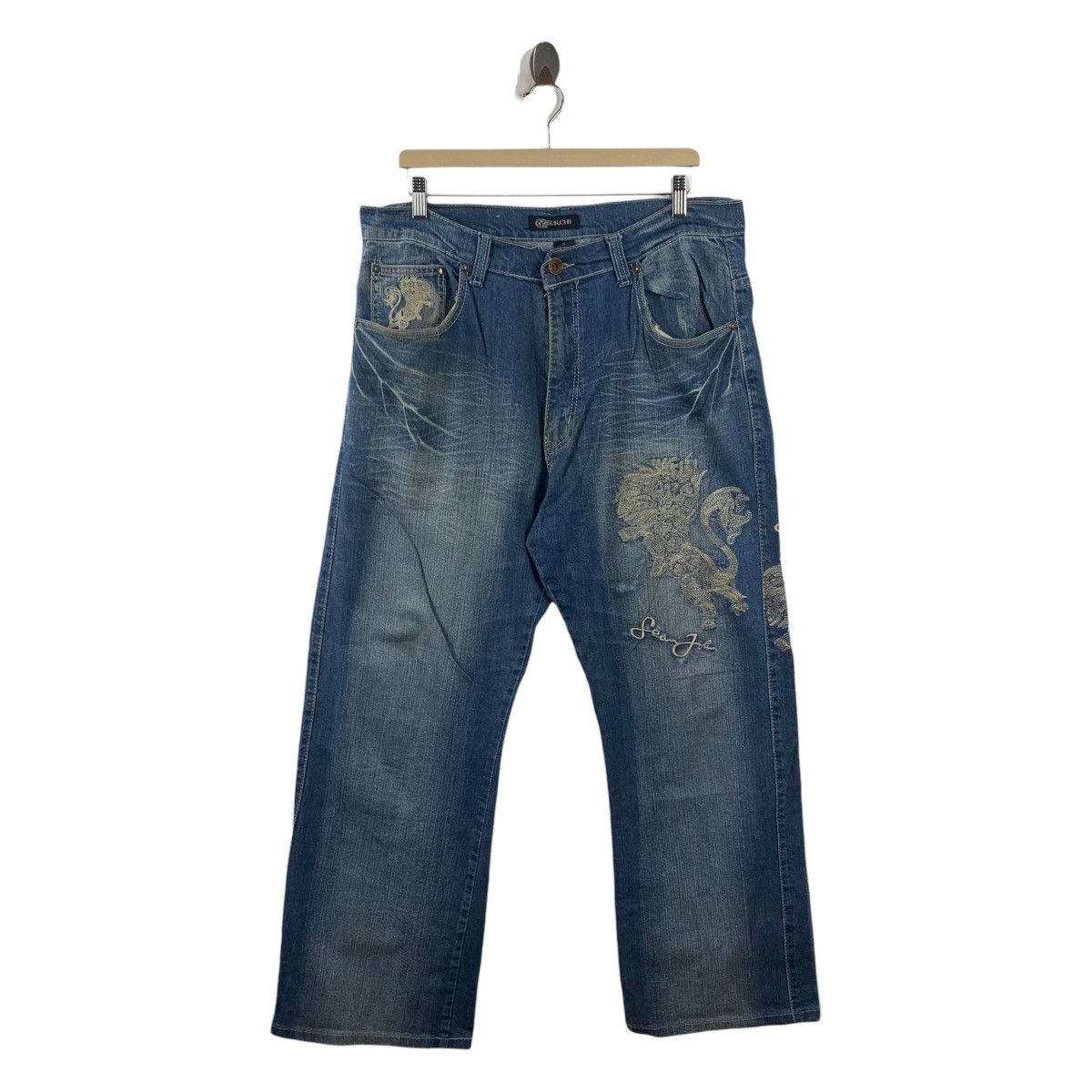 Sean John × Vintage Vintage SEAN JOHN dragon embroidery sukajan design jeans Size US 34 / EU 50 - 1 Thumbnail