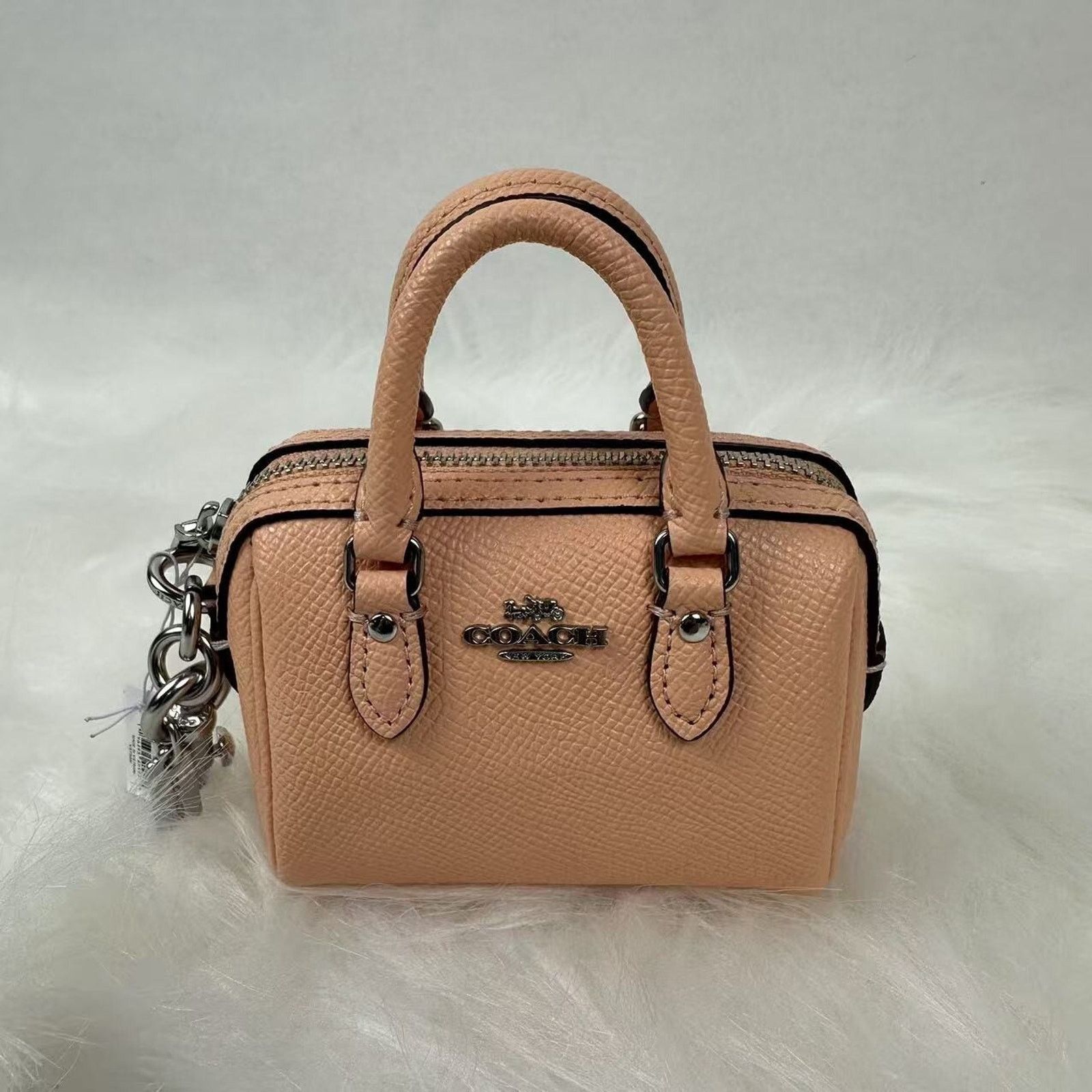 Coach Coach Mini Rowan Satchel Bag Charm In Faded Blush Keychain Size ONE SIZE - 1 Thumbnail