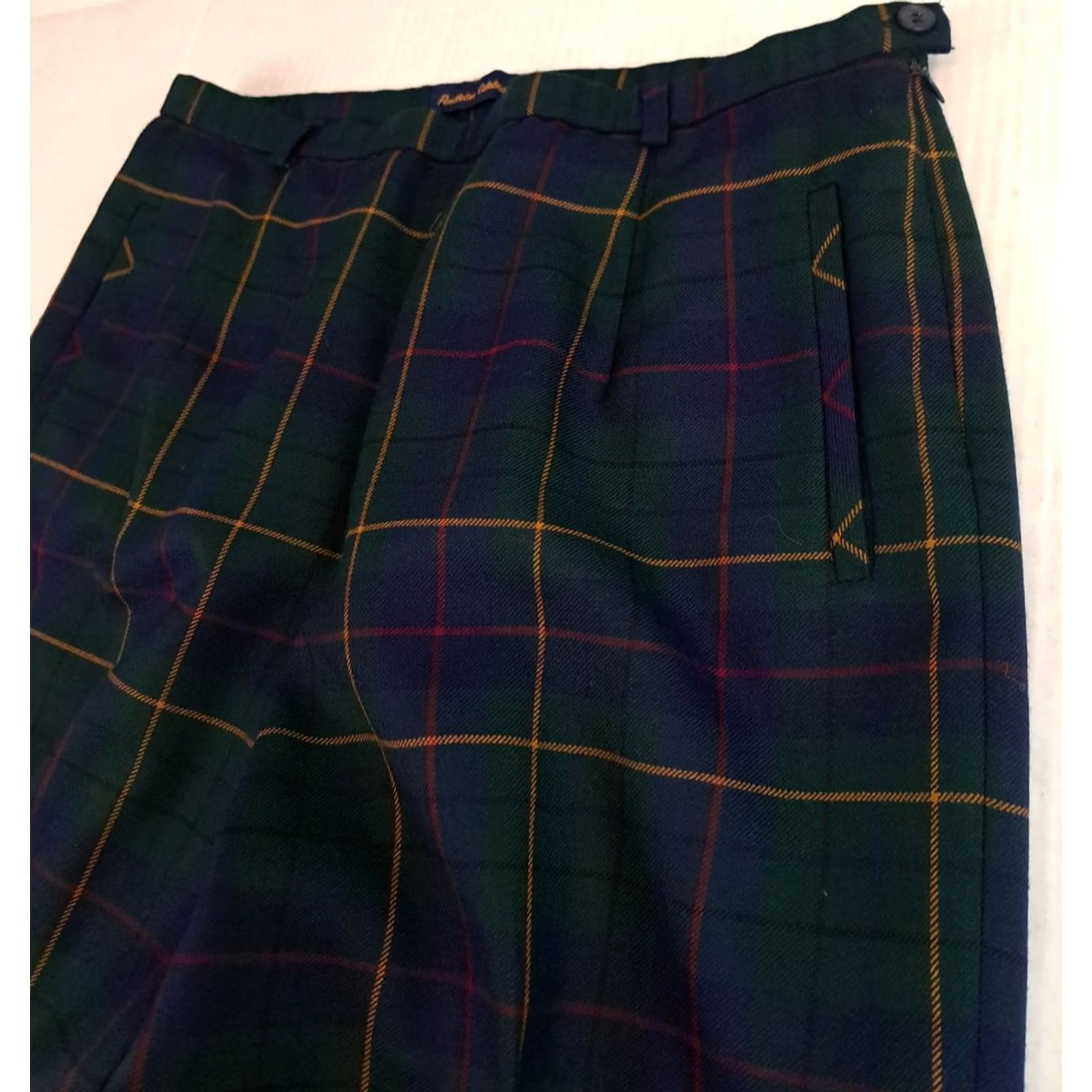 Pendleton VINTAGE Pendleton Wool Women's Pants Plaid Green 14 Green Wool Straight Leg 28in Inseam Preppy Size 36" / US 14 / IT 50 - 4 Thumbnail