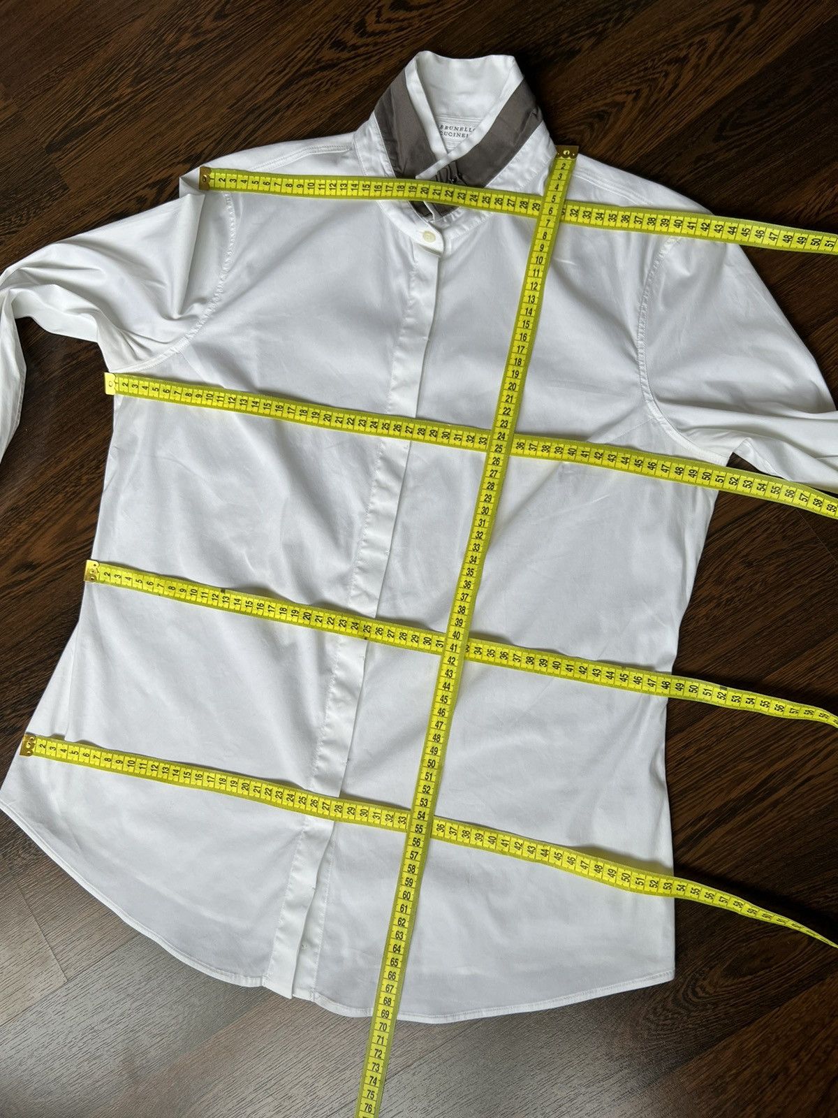 Brunello Cucinelli Brunello Cucinelli Shirt Cotton Blend White Solid Size XL Size XL / US 12-14 / IT 48-50 - 14 Thumbnail