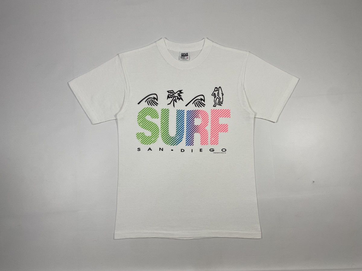 Anvil 🔥LASTDROP🔥 1989 Surf San Diego California Single Stitch Tee Size US S / EU 44-46 / 1 - 14 Thumbnail