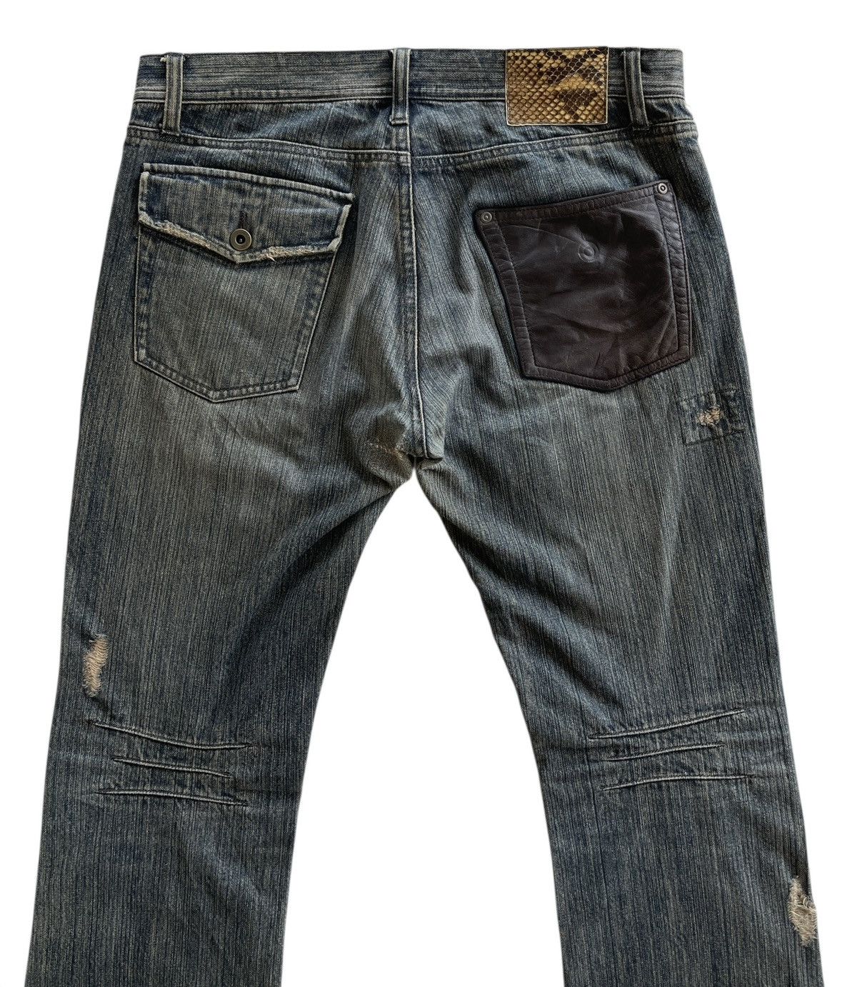 Japanese Brand Crazy Distressed Patchwork Flare Denim Size US 34 / EU 50 - 8 Thumbnail