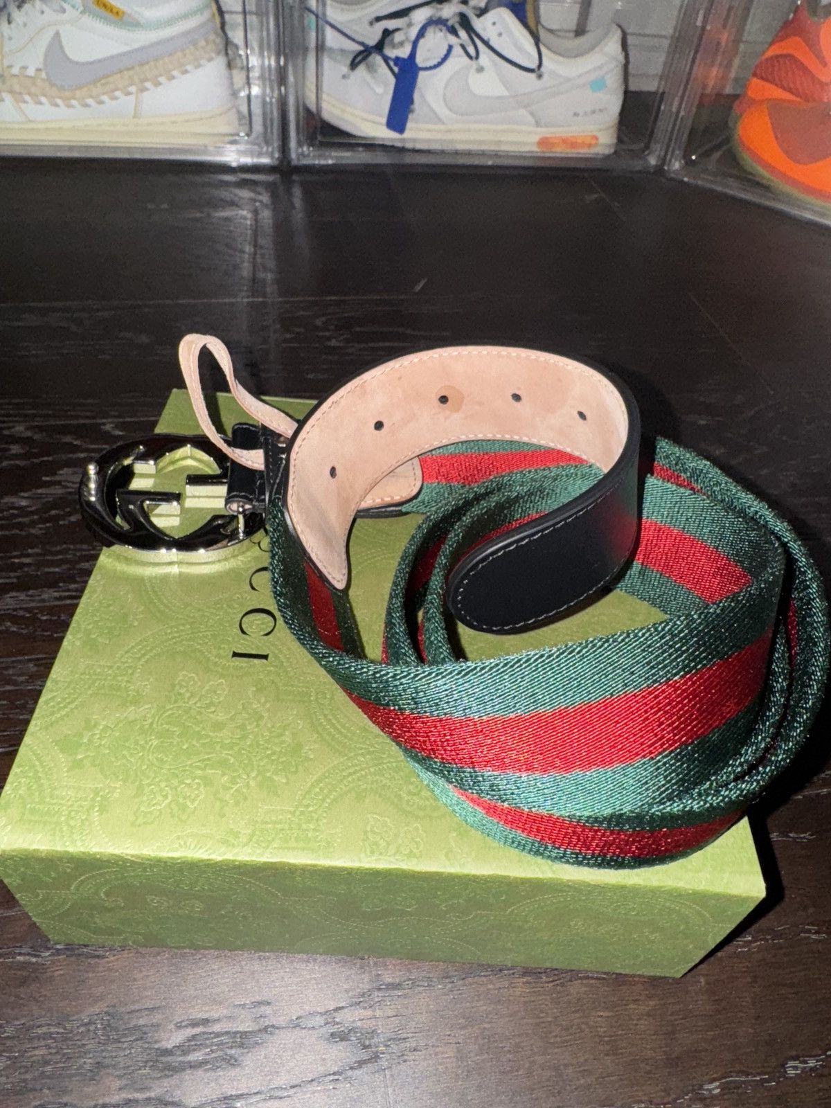 Gucci Gucci green and red web belt Size 38 - 7 Thumbnail