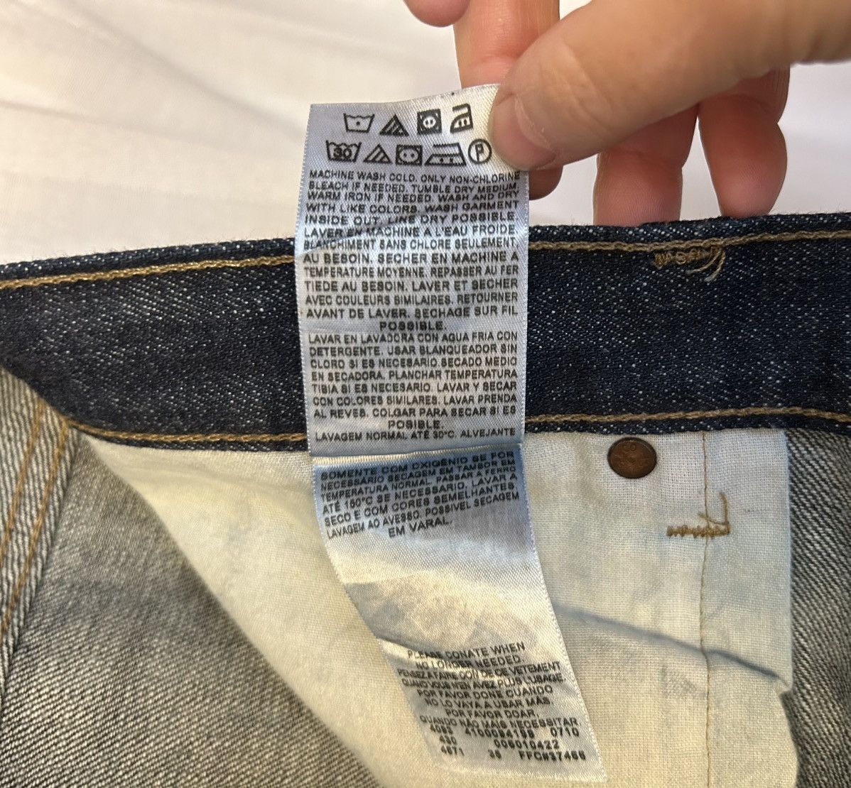 Levi's Jeans: dark wash blue levis straight 501 button fly sz 36x32 Size US 36 / EU 52 - 9 Thumbnail