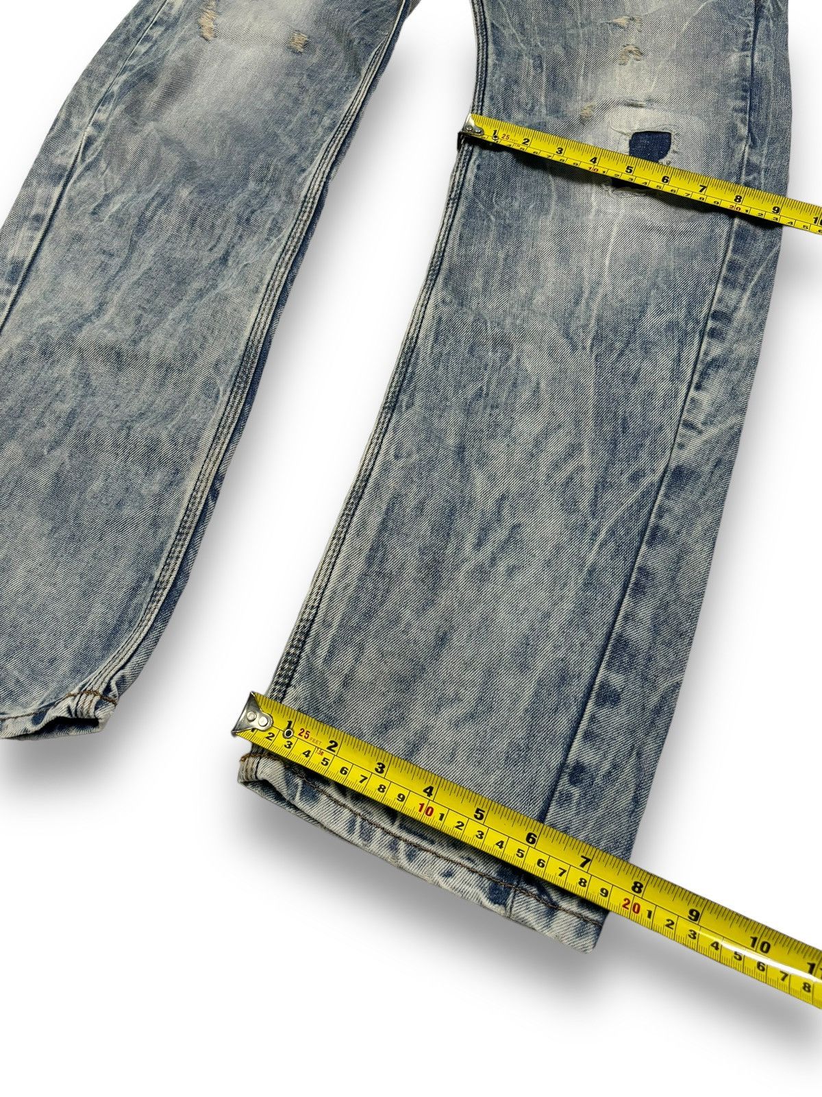 Diesel Diesel Industry Acid Wash Patched Distressed Curved Jeans Size US 31 - 19 Thumbnail