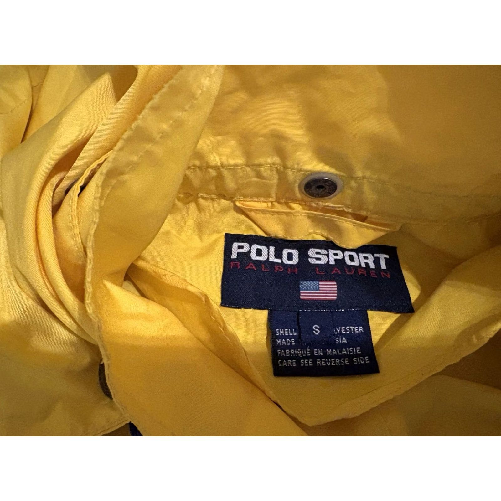 Ralph Lauren VINTAGE Ralph Lauren Polo Sport Windbreaker Jacket Yellow USA USA Ralph Lauren Small Men S Jacket Long Polyester Solid Windbreaker Mens Yellow Small Size US S / EU 44-46 / 1 - 4 Thumbnail