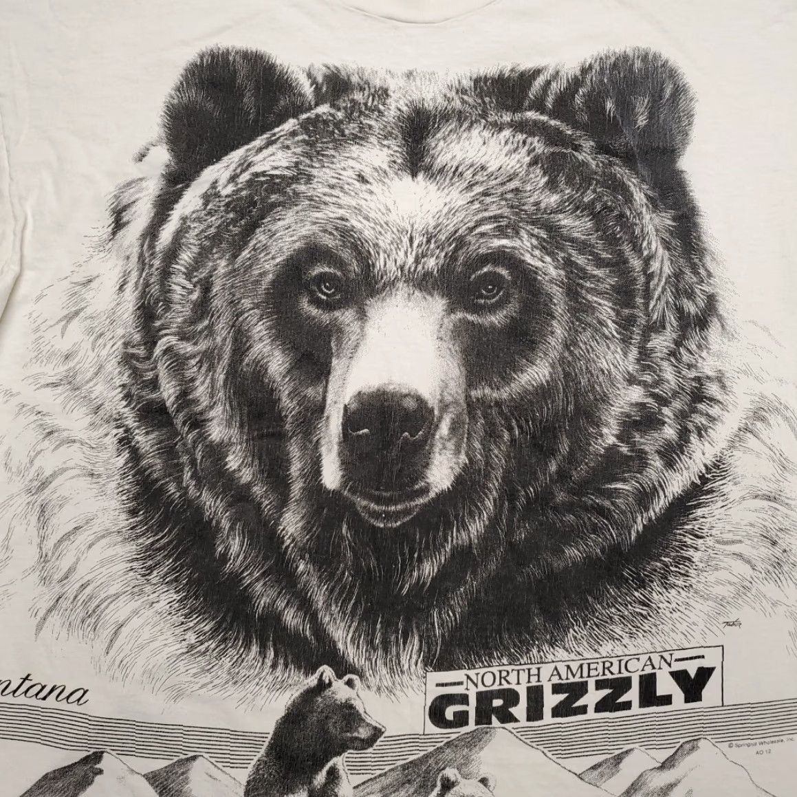 Vintage VINTAGE Nature T Shirt Mens M White Grizzly Bear by Tabor Montana Single Stitch TEE Size US M / EU 48-50 / 2 - 3 Thumbnail