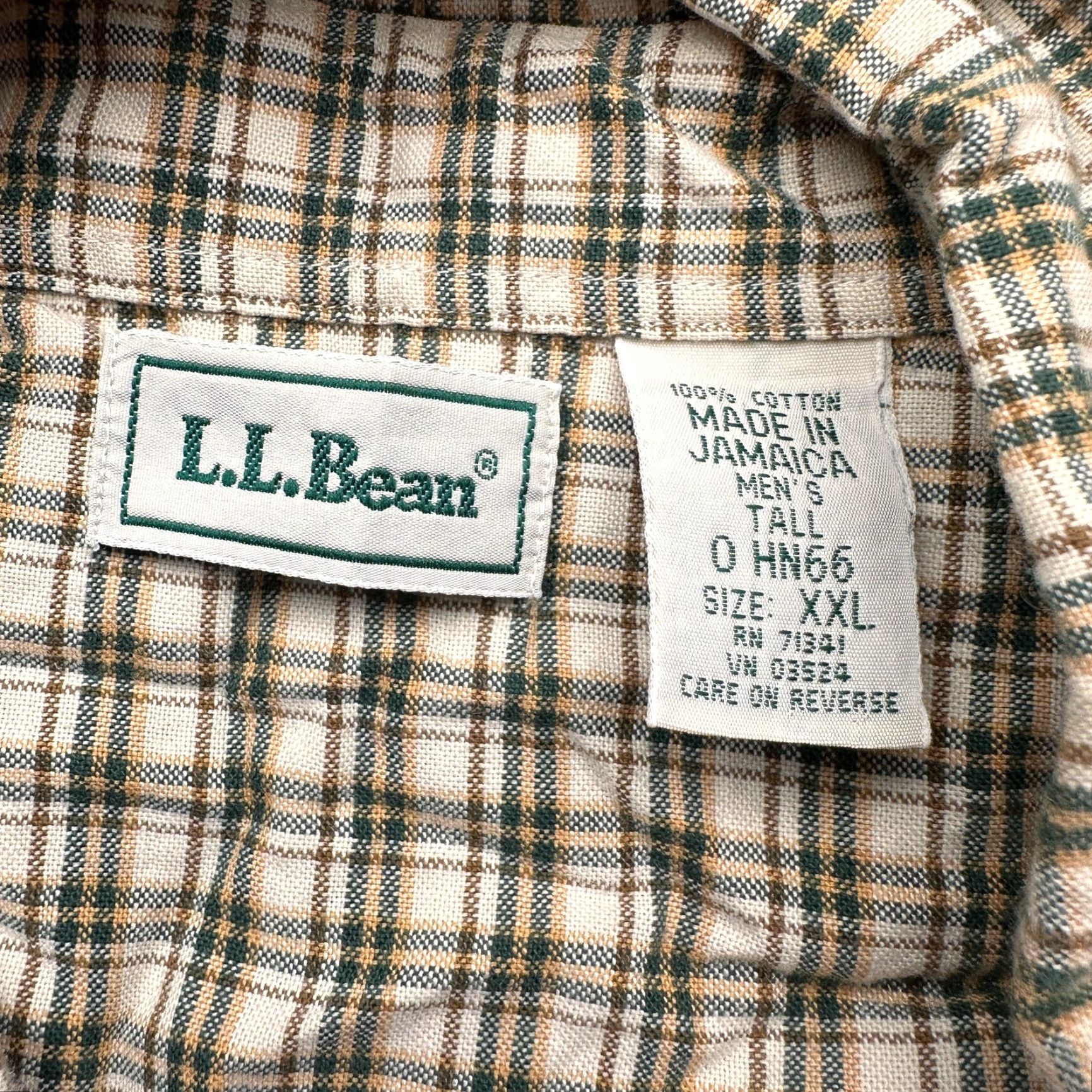 Vintage VINTAGE LL Bean Plaid Button Up Pocket Shirt Mens 2XLT Long Sleeve Green Brown Size US XXL / EU 58 / 5 - 3 Thumbnail