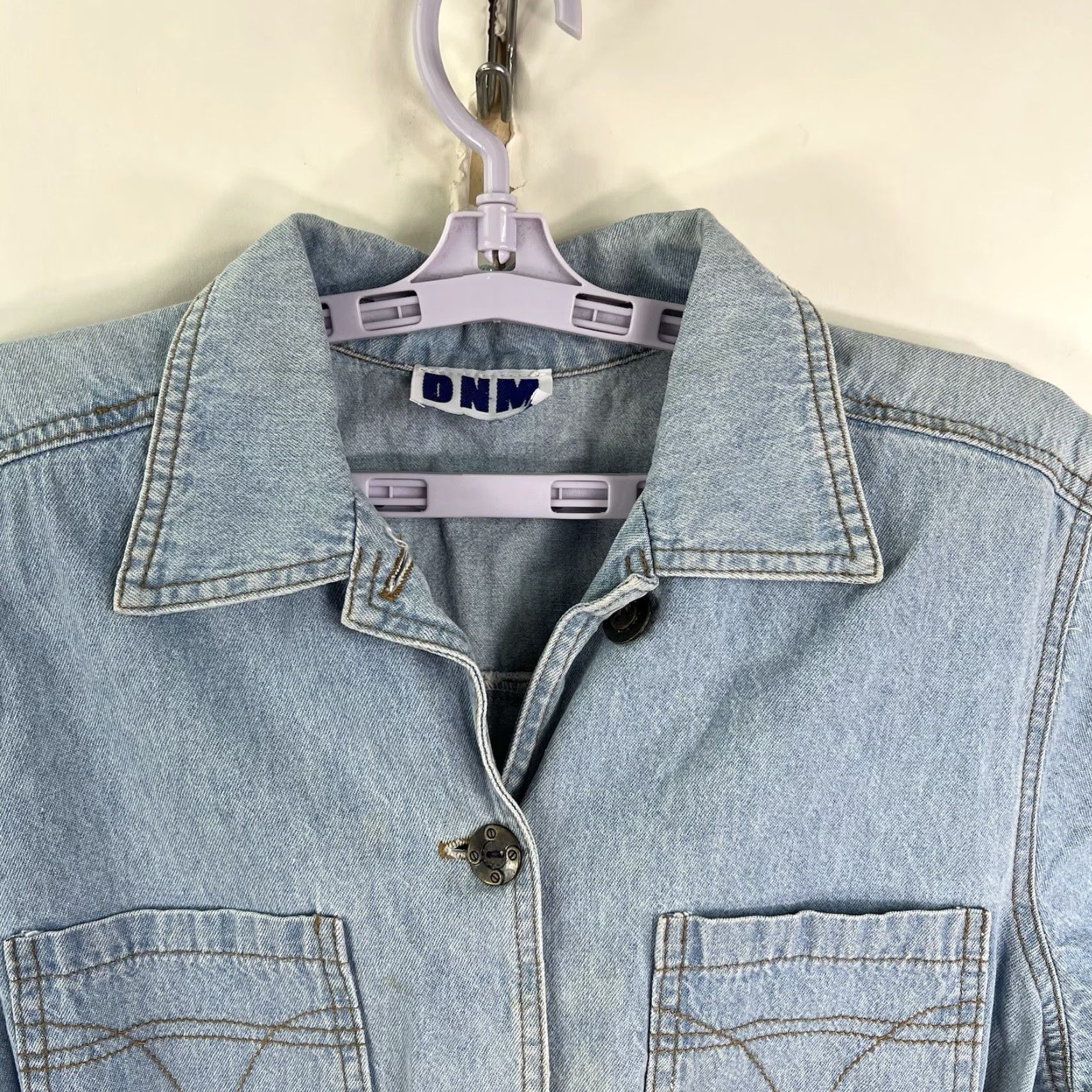 Denime VINTAGE DNM Denim Romper Womens Size L Short Sleeve Blue 80s Casual Activewear Skort Size L / US 10 / IT 46 - 2 Thumbnail