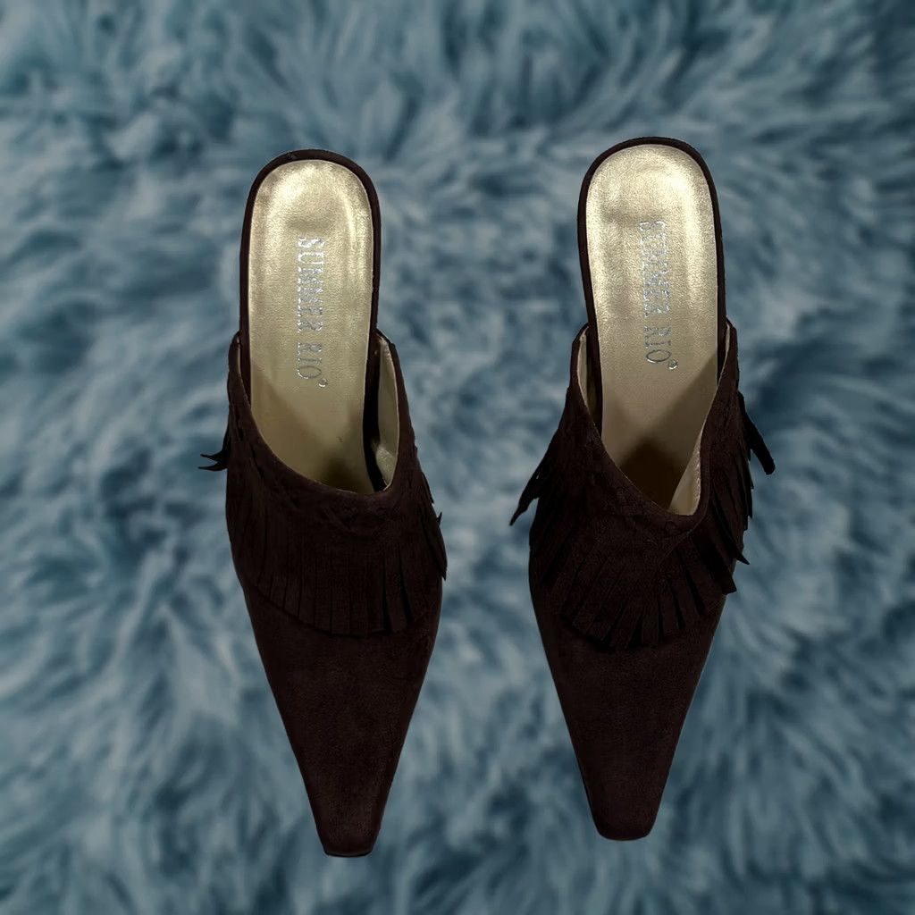 Vintage Summer Rio Heel Womens Size 8 Brown Slingback Moccasin Summer Size US 8 / IT 38 - 1 Thumbnail
