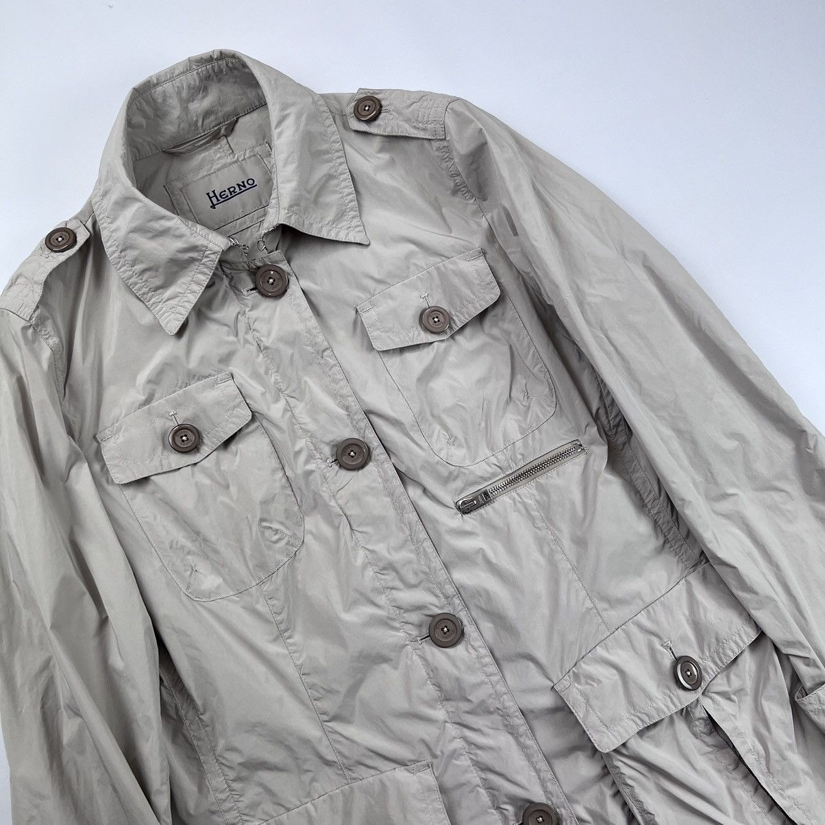 Herno Herno lightweight multipocket trench coat Size L / US 10 / IT 46 - 2 Thumbnail