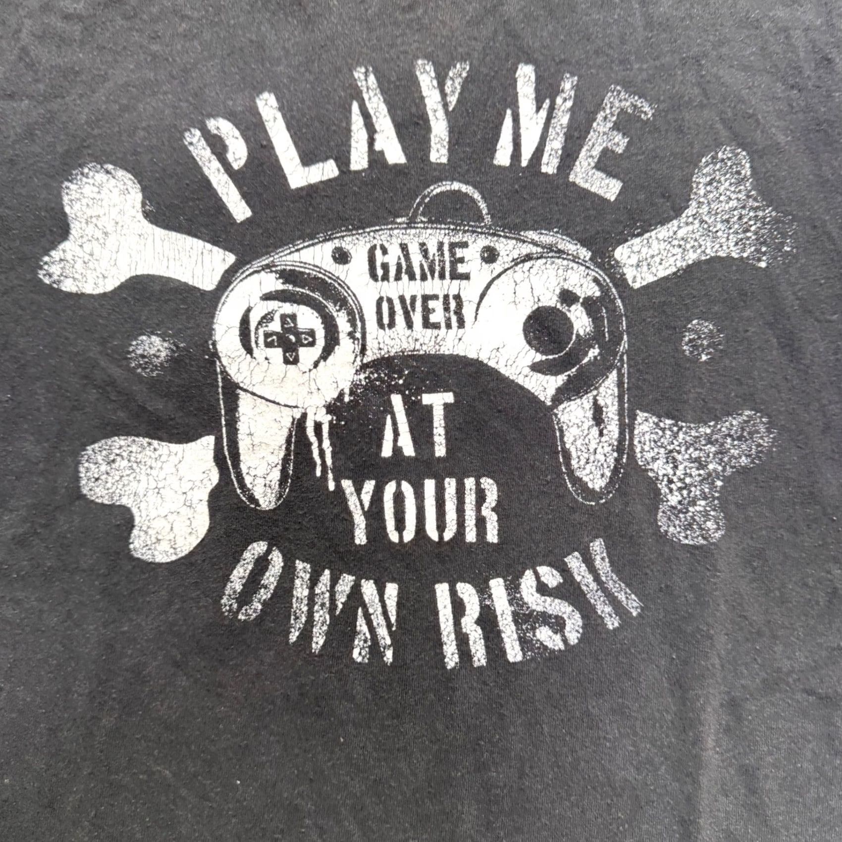 Vintage VTG Old Navy T-shirt Mens L Black Play Me At Your Own Risk Funny Word T Size US L / EU 52-54 / 3 - 6 Thumbnail