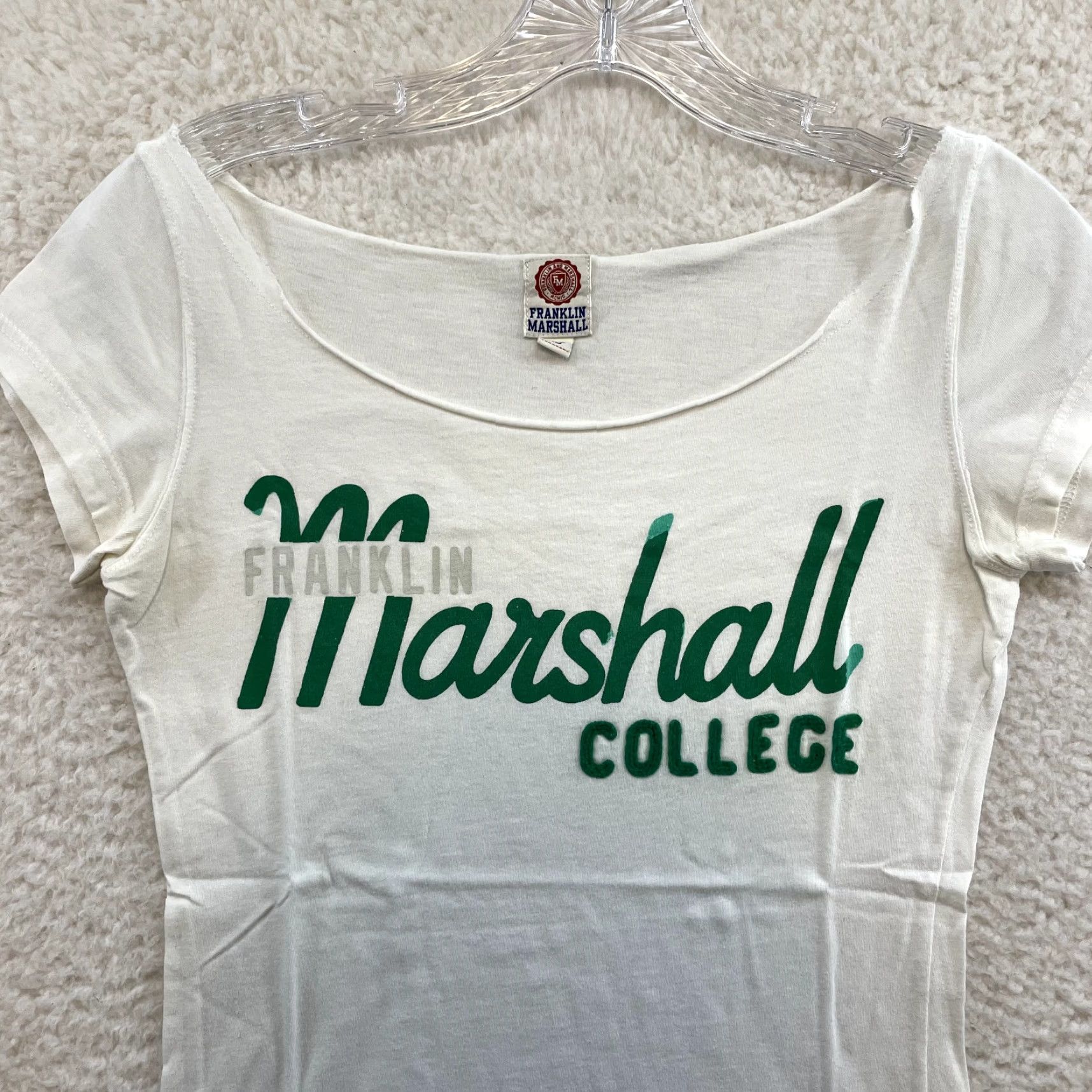 Franklin & Marshall VINTAGE Franklin & Marshall Top Shirt White XS Womens S/M Italy 2000s Y2K Preppy Sporty College University Wide Neck Size S / US 4 / IT 40 - 3 Thumbnail