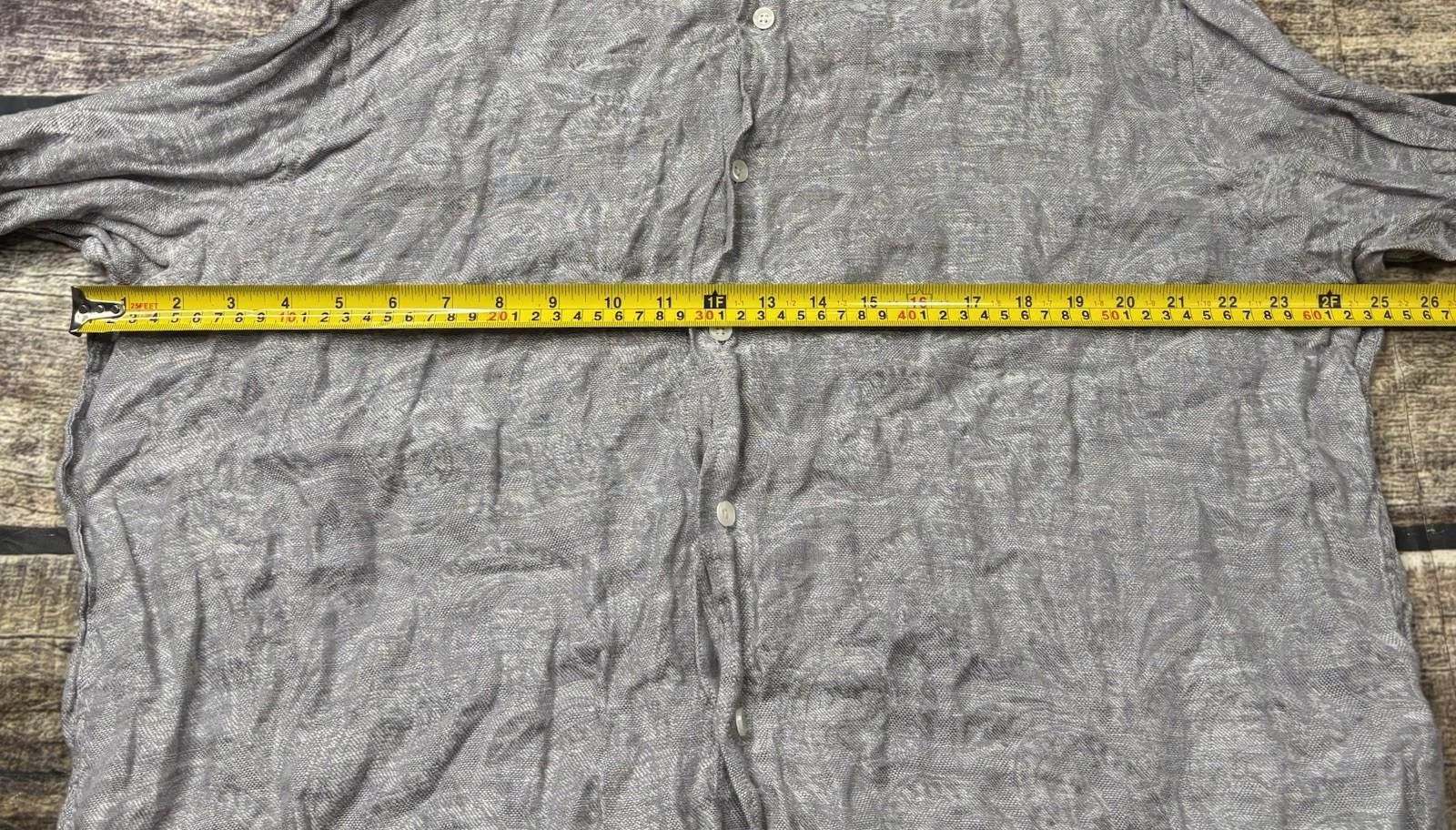 Tasso Elba Tasso Elba Shirt Mens 2XL Linen Geometric Gray Button Down Size US XXL / EU 58 / 5 - 9 Thumbnail