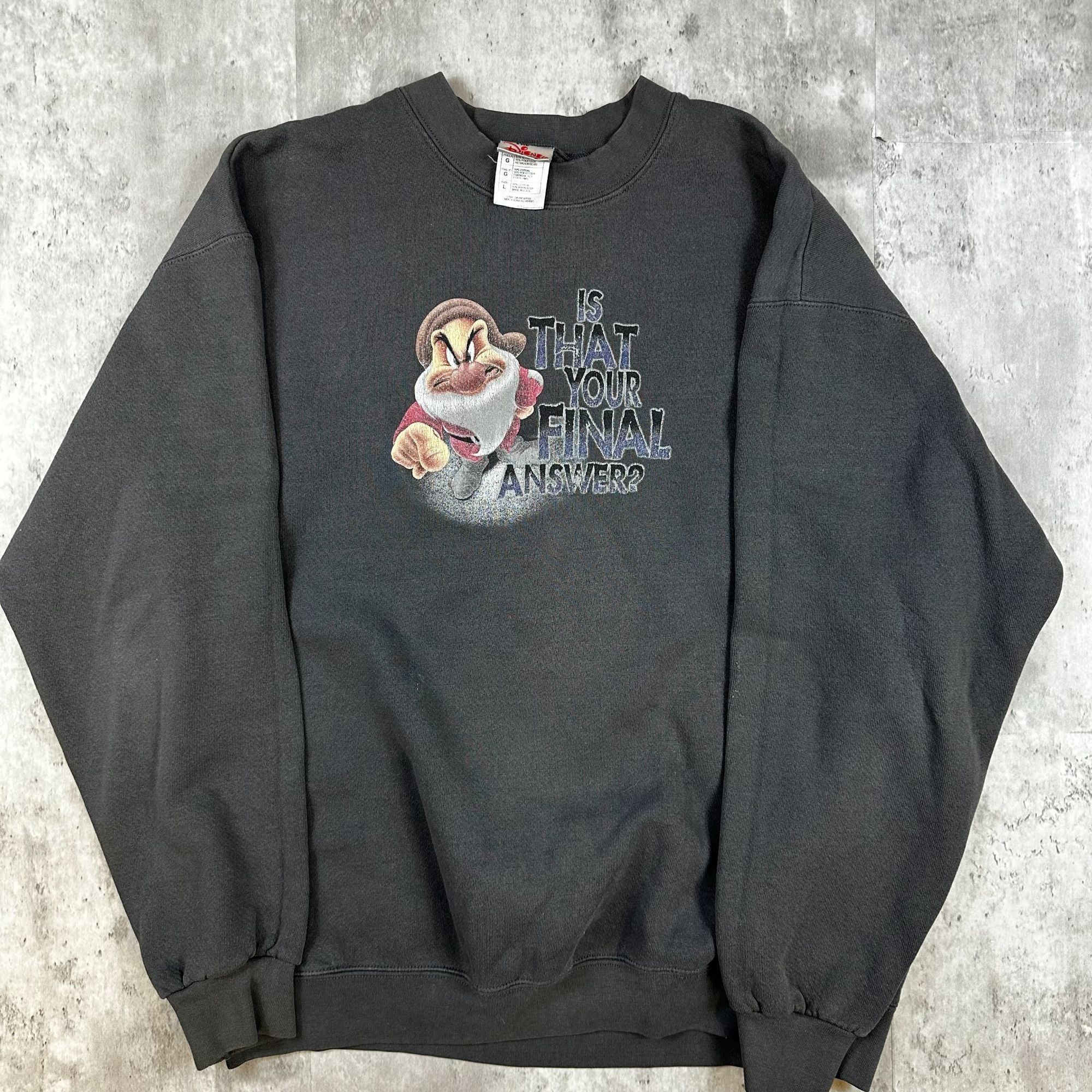 Vintage Disney Store Grumpy Sweatshirt "Is That Your Final Answer?" Size US L / EU 52-54 / 3 - 1 Thumbnail