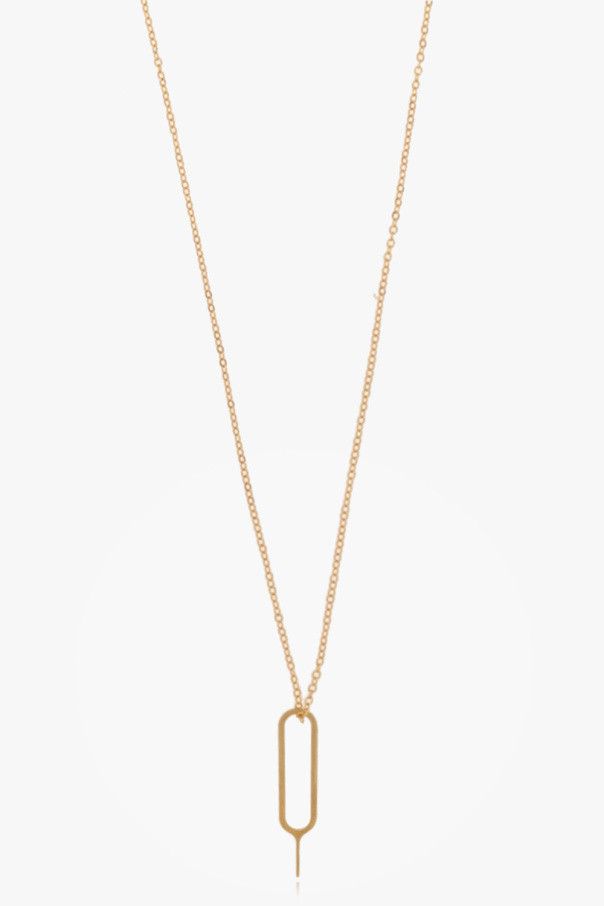 Saint Laurent Paris o1b1hav111124 Size: OS / Sim Key Necklace in Metal in Gold Size ONE SIZE - 1 Thumbnail