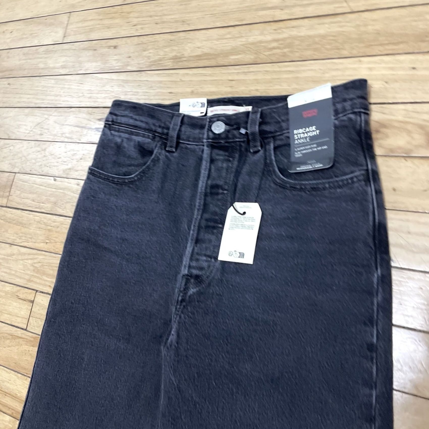 Levi's VINTAGE Levis Ribcage Straight Jeans Adult 27x27 Black Ankle High Rise Denim NEW 27x27 Womens Jeans Size 27" / US 4 / IT 40 - 3 Thumbnail