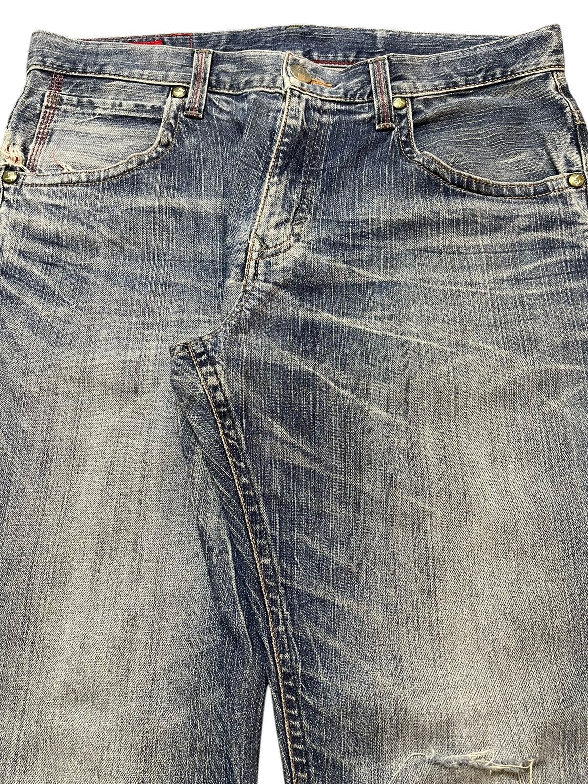 Edwin Vintage Edwin Blue Trip Faded Wash Distress Loose Jeans Size US 36 / EU 52 - 4 Thumbnail
