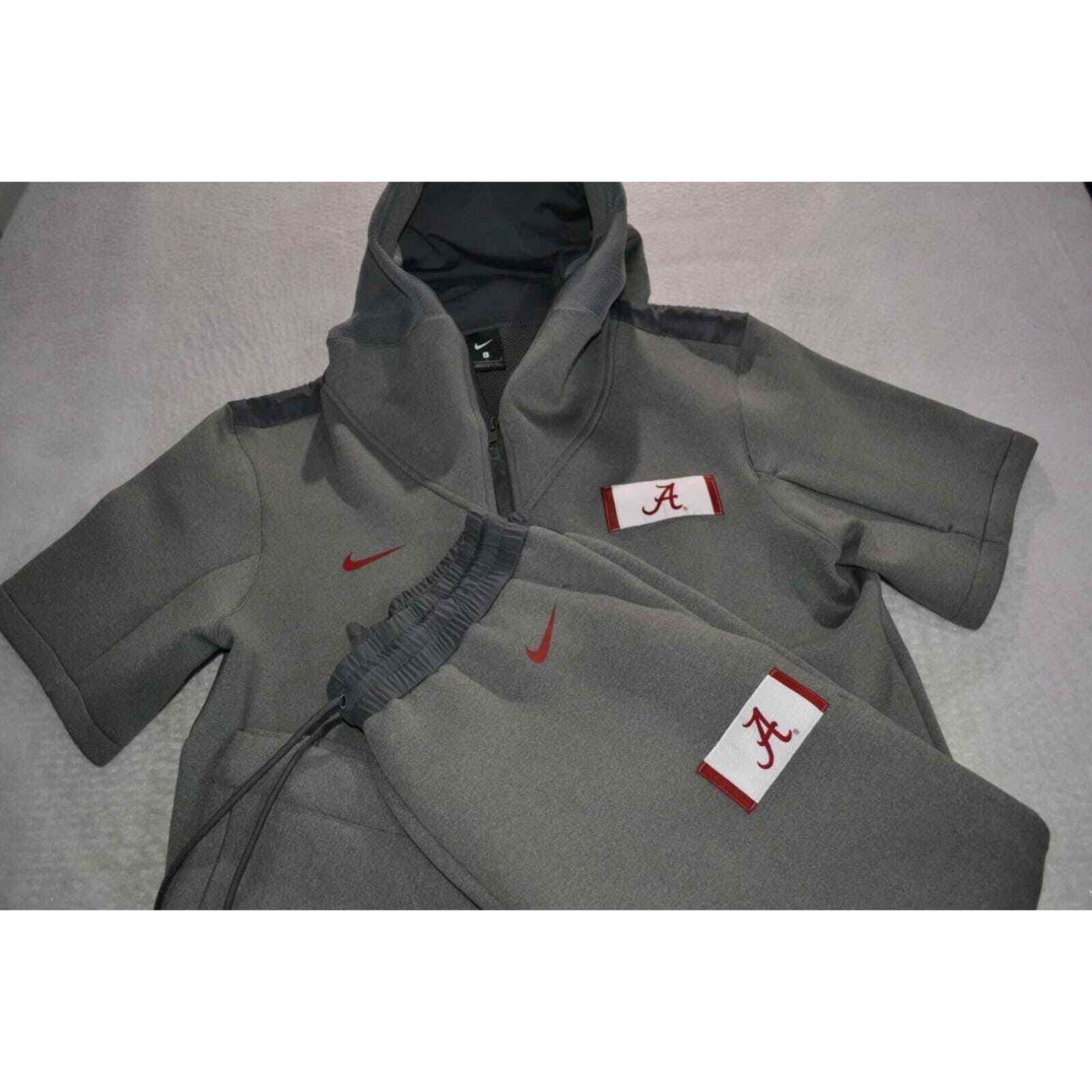 image of 139-A Nike Track Suit Jacket Alabama Crimson Tide Football Gray Size Large Mens in White