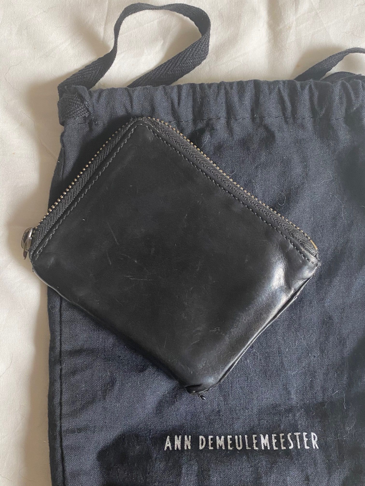 Ann Demeulemeester Ann Demeulemeester black leather zip wallet Size ONE SIZE - 2 Thumbnail