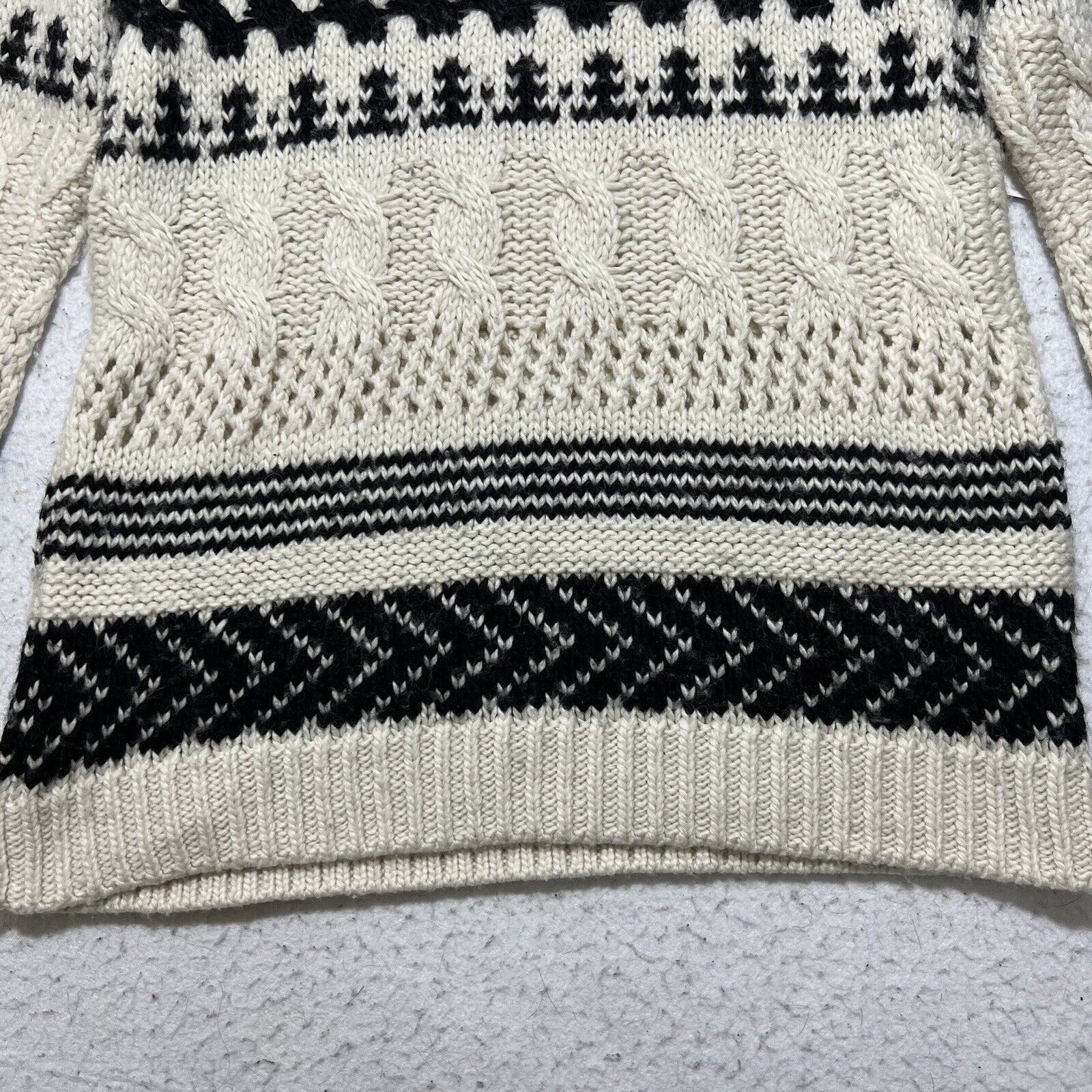American Eagle Outfitters American Eagle Small Wool Blend Chunky Knit Striped Sweater Size S / US 4 / IT 40 - 12 Thumbnail