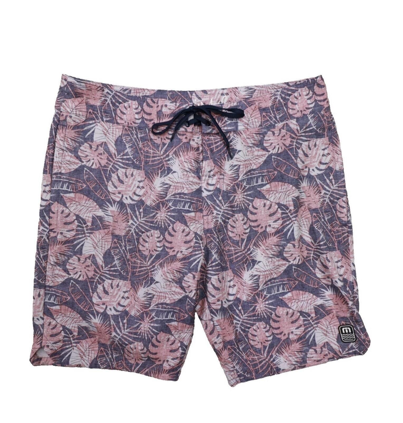 TravisMathew Travis Mathew Blue Pink Tropical Swim Shorts Board Short 38 Size US 32 / EU 48 - 1 Thumbnail