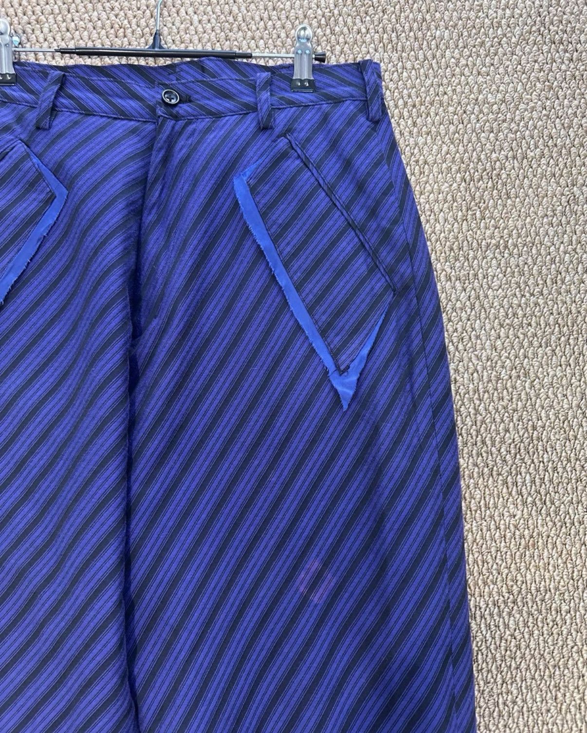 Sulvam Sulvam Purple Striped Wool Pants K23 Size US 34 / EU 50 - 5 Thumbnail