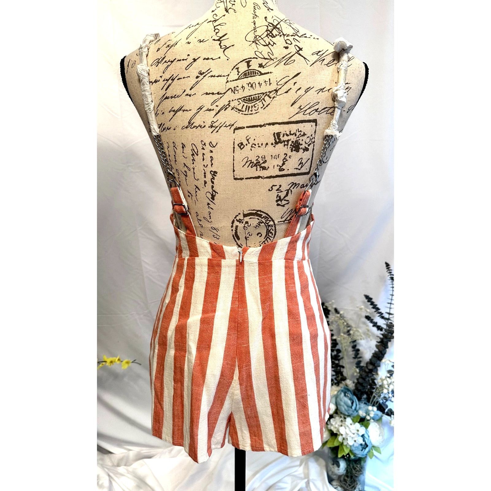 Other Millau Linen Romper Fully Lined Chain Straps Chain Accents S Size 28" / US 6 / IT 42 - 11 Thumbnail