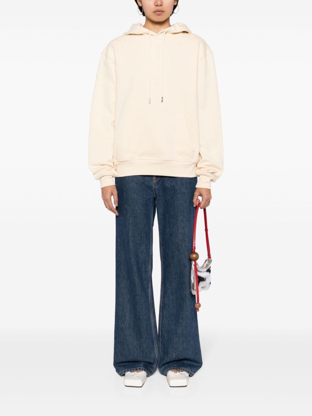 Jacquemus o1s22i1n1024 Unisex Hooded Sweatshirt in Beige Size US S / EU 44-46 / 1 - 6 Thumbnail