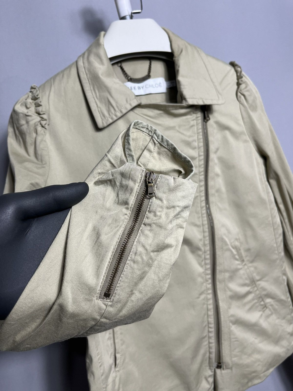 See by Chloe See by Chloe Beige Zip Jacket Womans Cotton Size M / US 6-8 / IT 42-44 - 5 Thumbnail