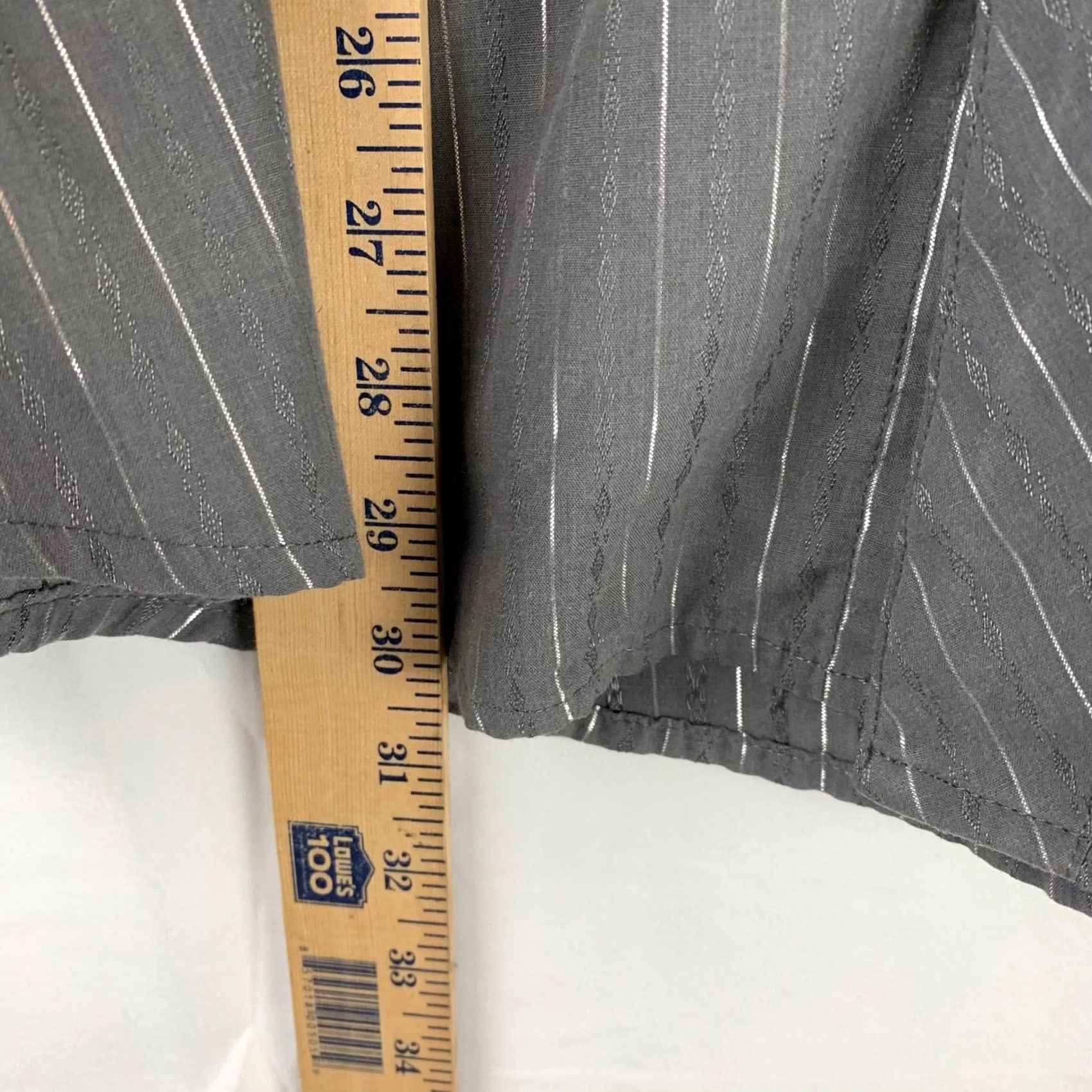 Wrangler Wrangler Western Shirt - Large Grey Metallic Pinstripe Snap Front Size US L / EU 52-54 / 3 - 5 Thumbnail