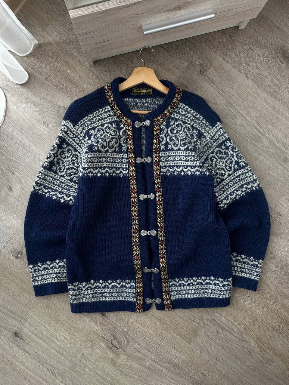 Vintage Vintage Nordsrikk Norway Wool Blue Cardigan Sweater Size US M / EU 48-50 / 2 - 4 Thumbnail