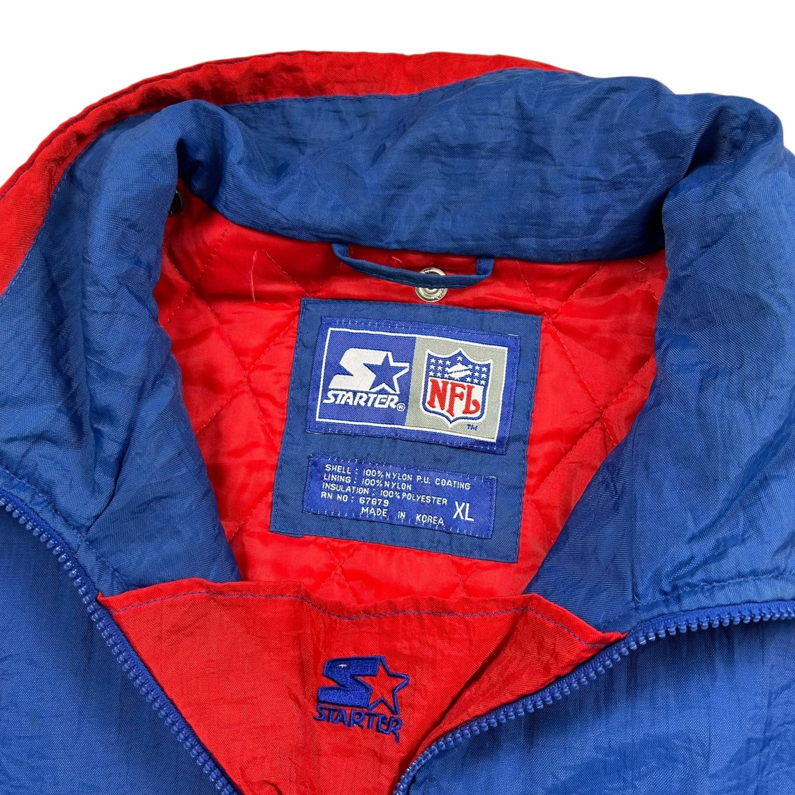 NFL VTG 90s BUFFALO BILLS STARTER PUFFER JACKET PULLOVER SIZE XL Size US L / EU 52-54 / 3 - 13 Thumbnail