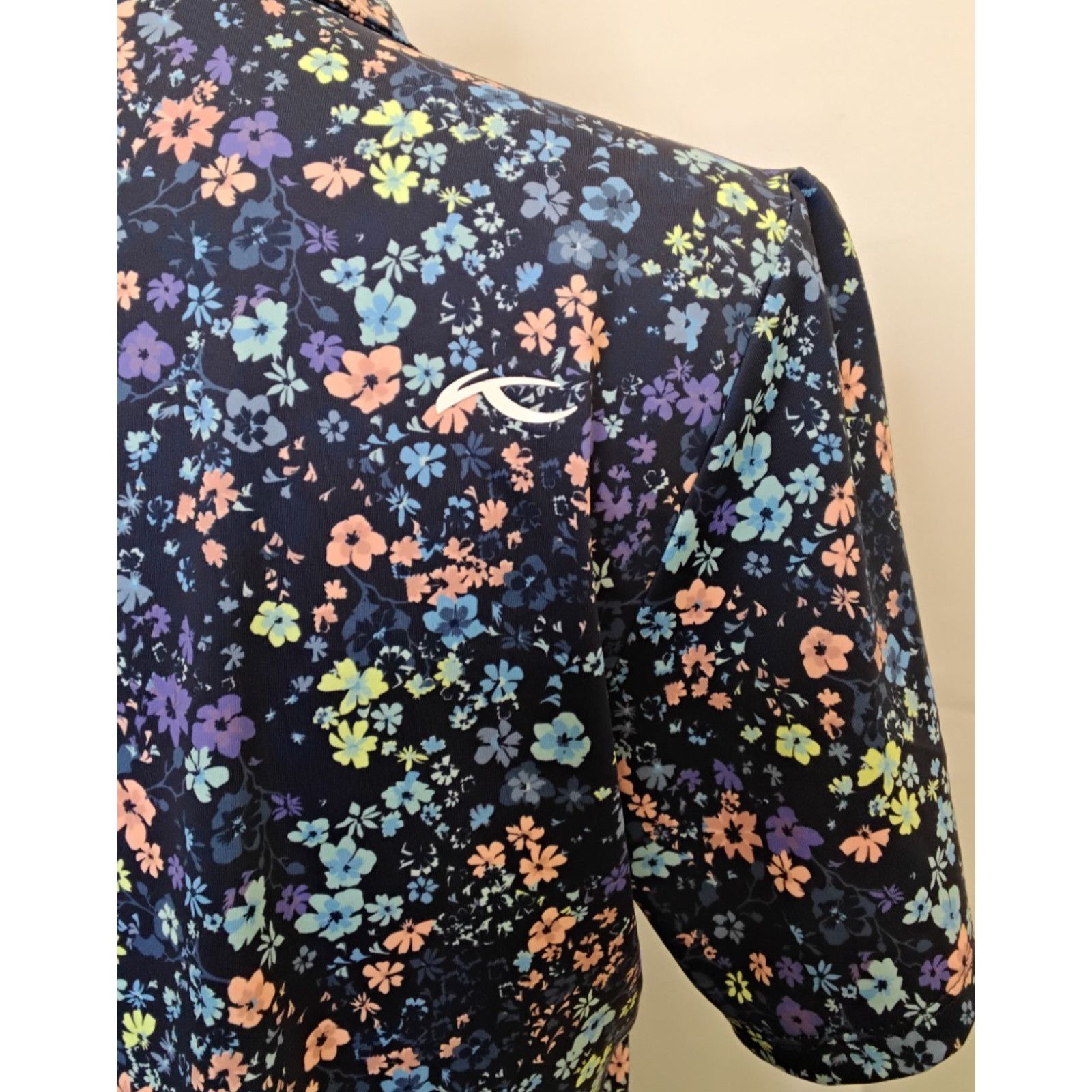 KJUS Kjus Women's Enya Printed Polo Size 40/L Blue Floral NWT Size L / US 10 / IT 46 - 6 Thumbnail