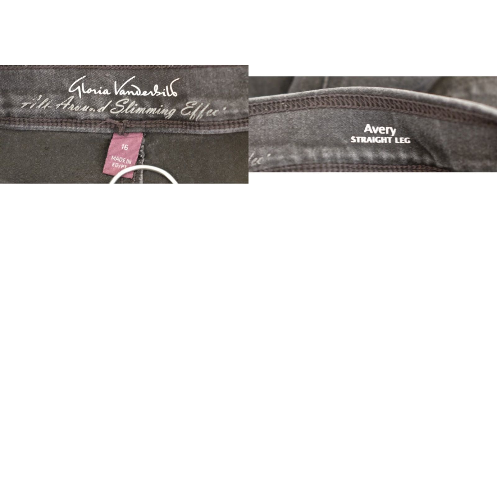 Gloria Vanderbilt VINTAGE Gloria Vanderbilt Jeans Pull On Charcoal Womens 16 Slim Straight 5-Pocket Denim Jeans All Around Slimming Effect Size 38" / US 16 / IT 52 - 8 Thumbnail