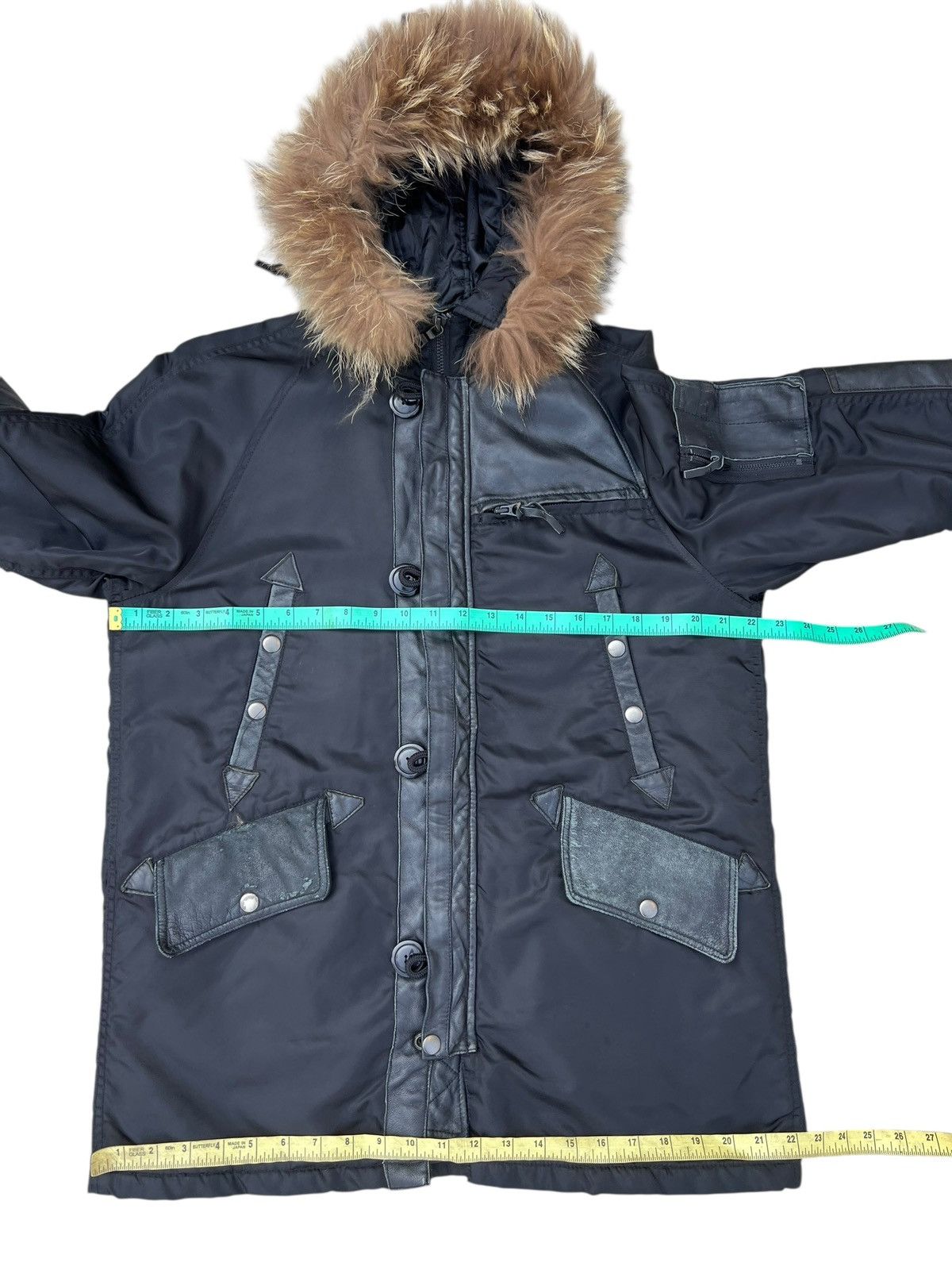 Le Grande Bleu (L.G.B.) HOUSTON N3B Style Racoon Fur Hybrid Lambhide Parka Jacket Size US M / EU 48-50 / 2 - 4 Thumbnail