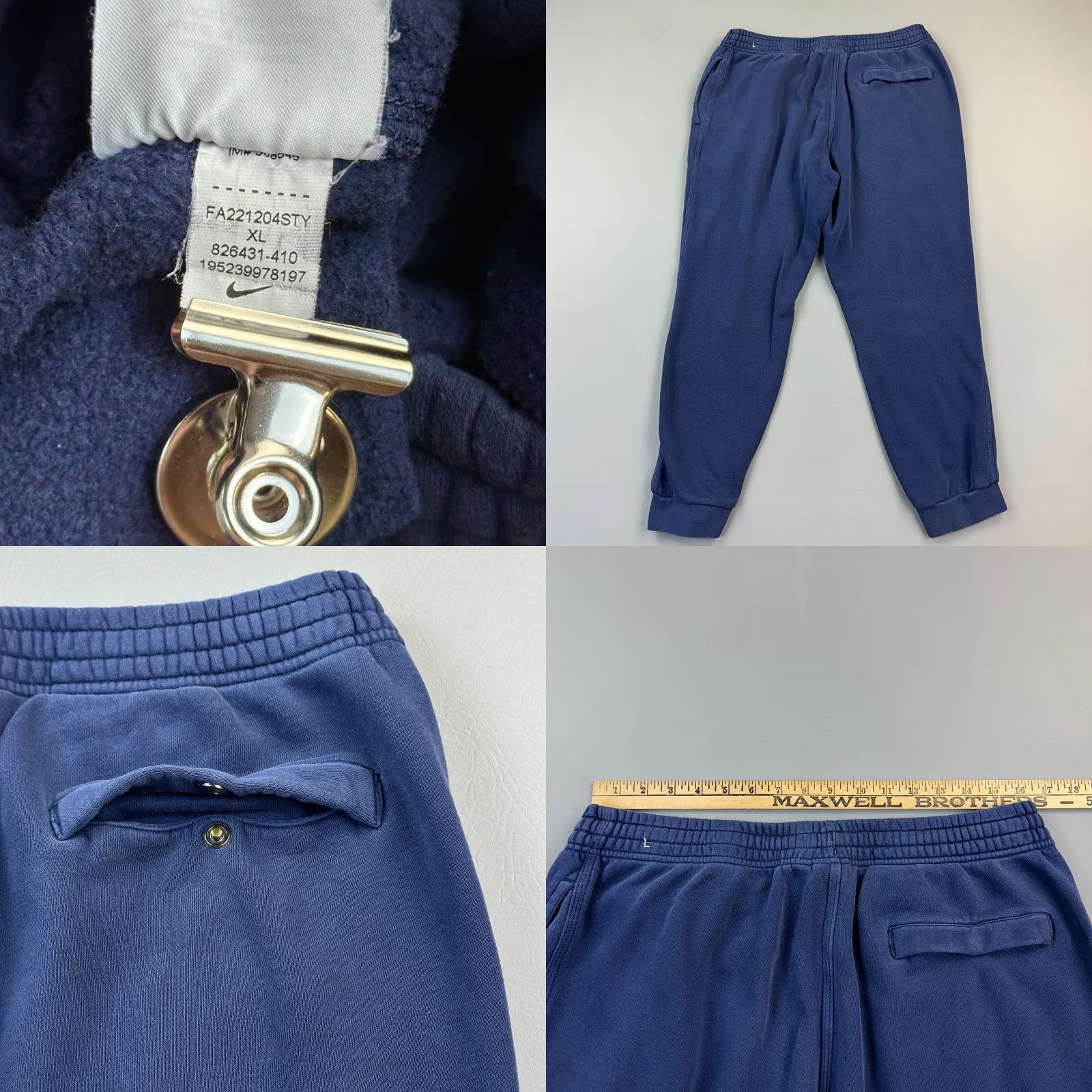 Nike VINTAGE Nike Sportswear Club Fleece Pants Mens XL Blue Jogger Sweatpants Swoosh Logo Size US 36 / EU 52 - 8 Thumbnail