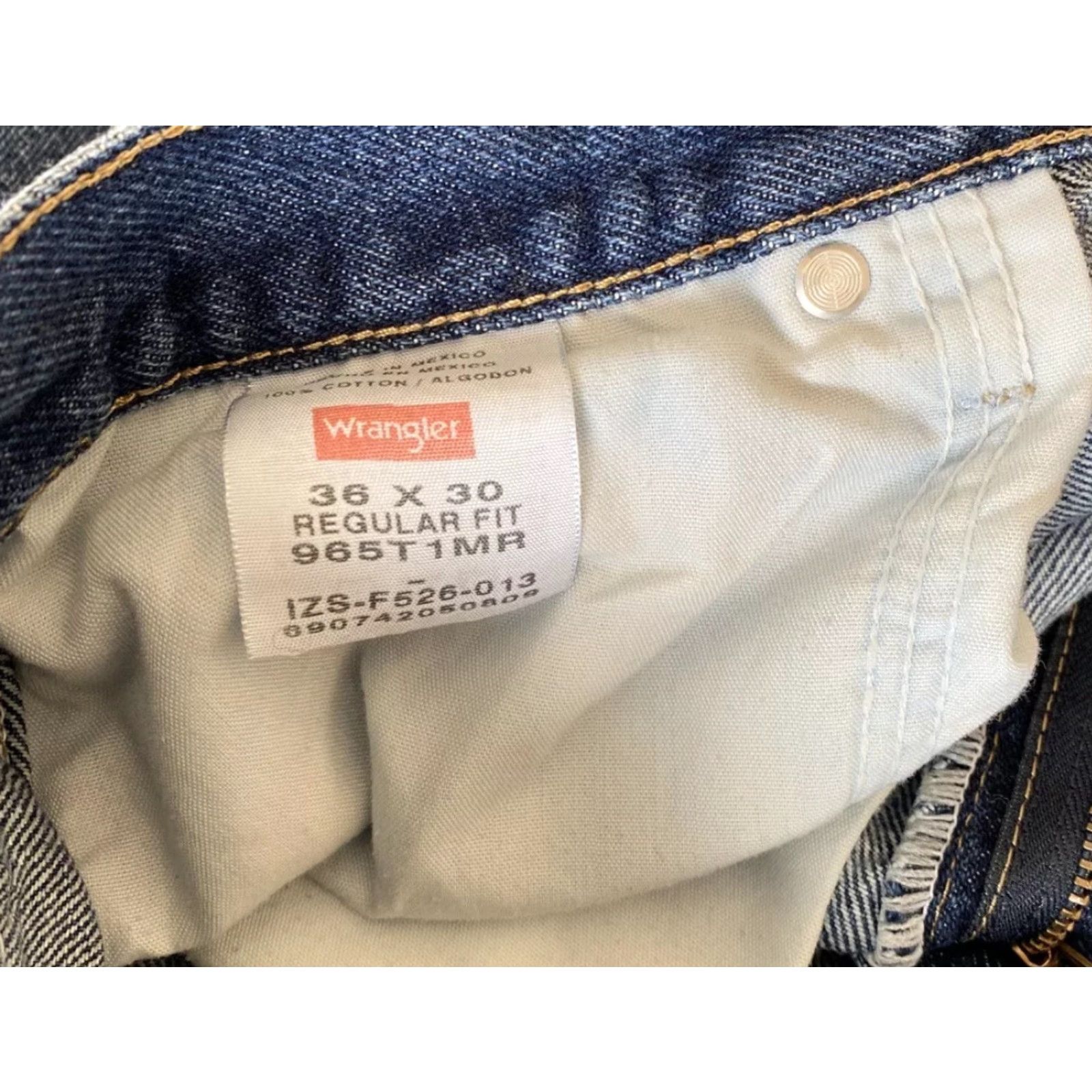 Wrangler Wrangler Jeans Mens Size 36x30 Blue Denim Regular Straight Fabric Cotton Blend Zip Button Pockets Size US 36 / EU 52 - 3 Thumbnail