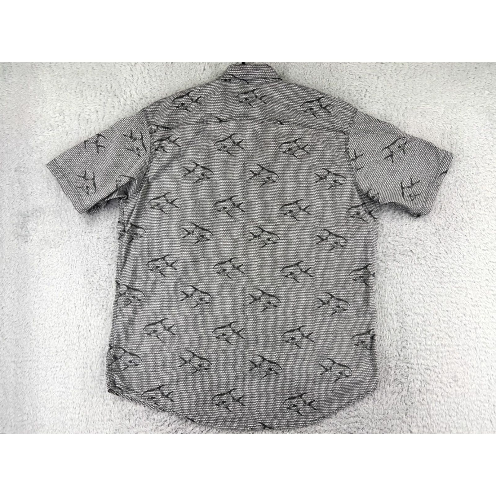 George George Button-Up Shirt Men XL Gray Cotton Hawaiian Aloha Beach Vacation Eyes Size US XL / EU 56 / 4 - 2 Thumbnail