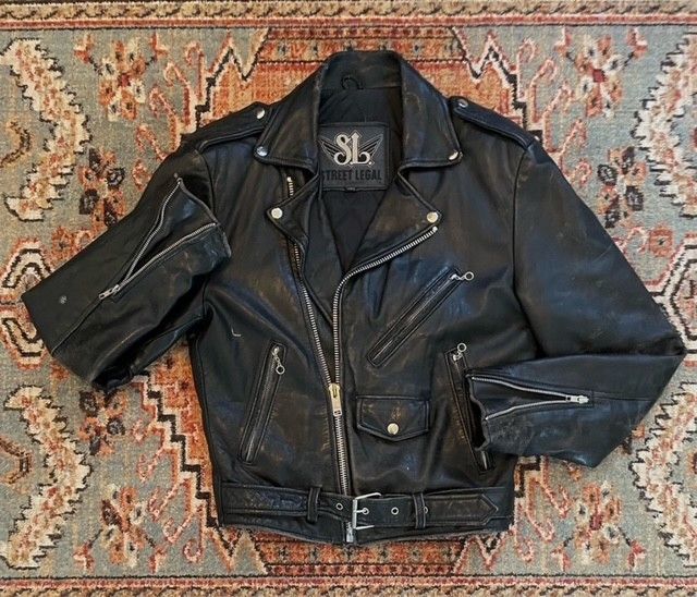 Other Street Legal Vintage 90s unisex Motorcycle Leather Jacket Size US S / EU 44-46 / 1 - 7 Thumbnail