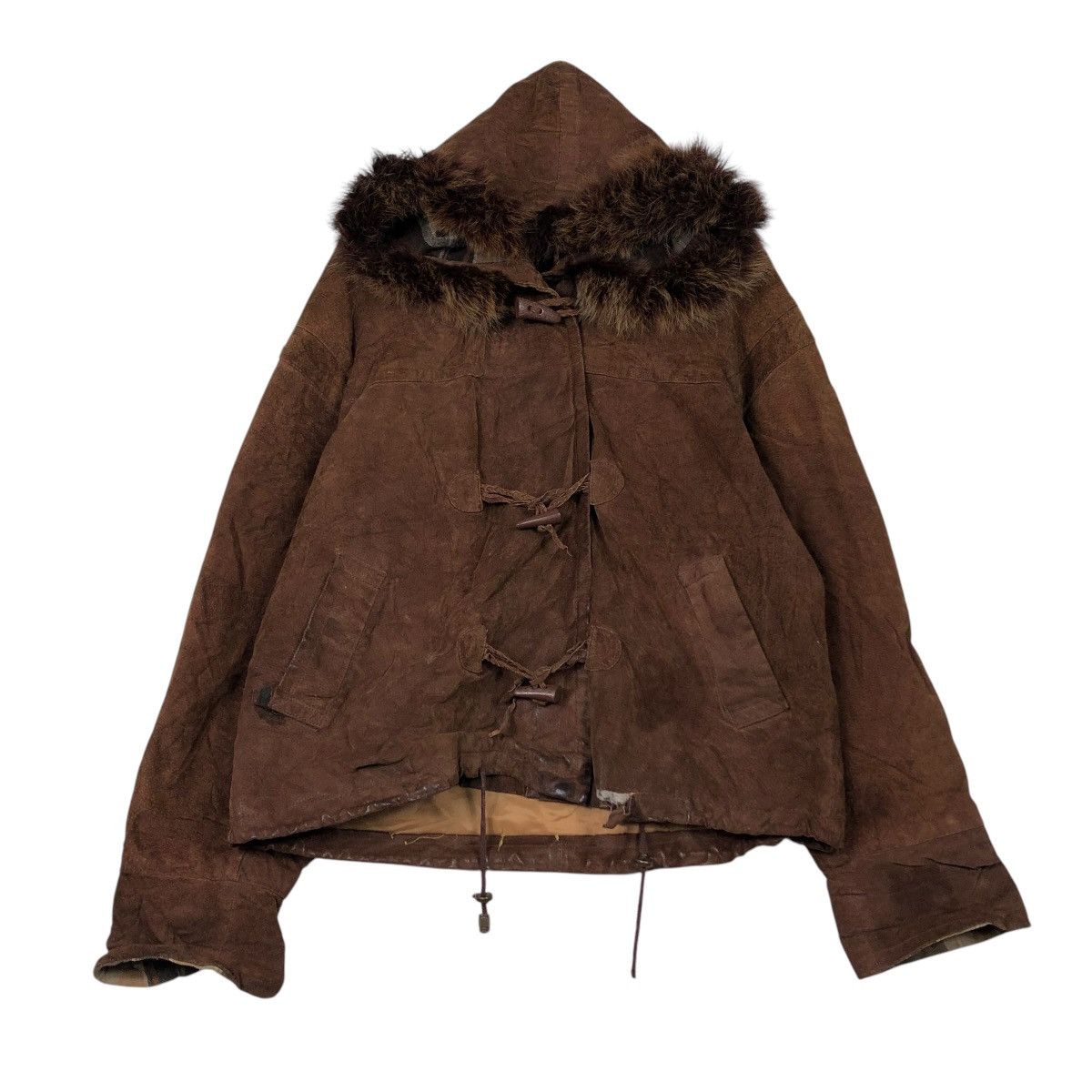 Vintage 🔥VINTAGE LEATHER JACKET HUNTING G-III MINK FUR HOODIE Size US M / EU 48-50 / 2 - 2 Thumbnail