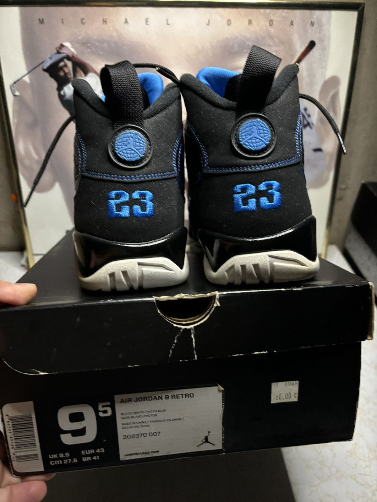 Jordan Brand Air Jordan 9 Retro OG photo blue Size US 9.5 / EU 42-43 - 7 Thumbnail